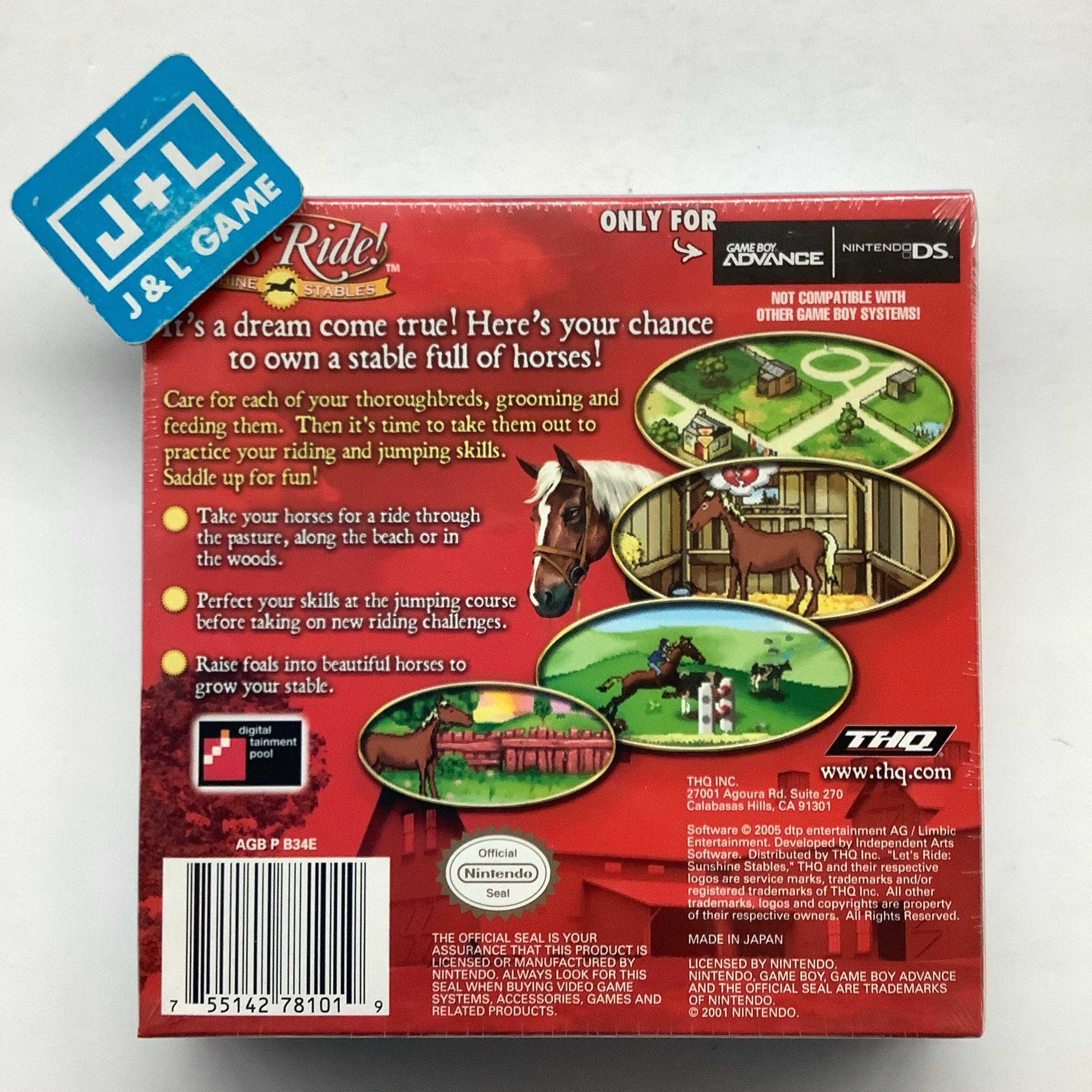Let's Ride! Sunshine Stables - (GBA) Game Boy Advance Video Games THQ   
