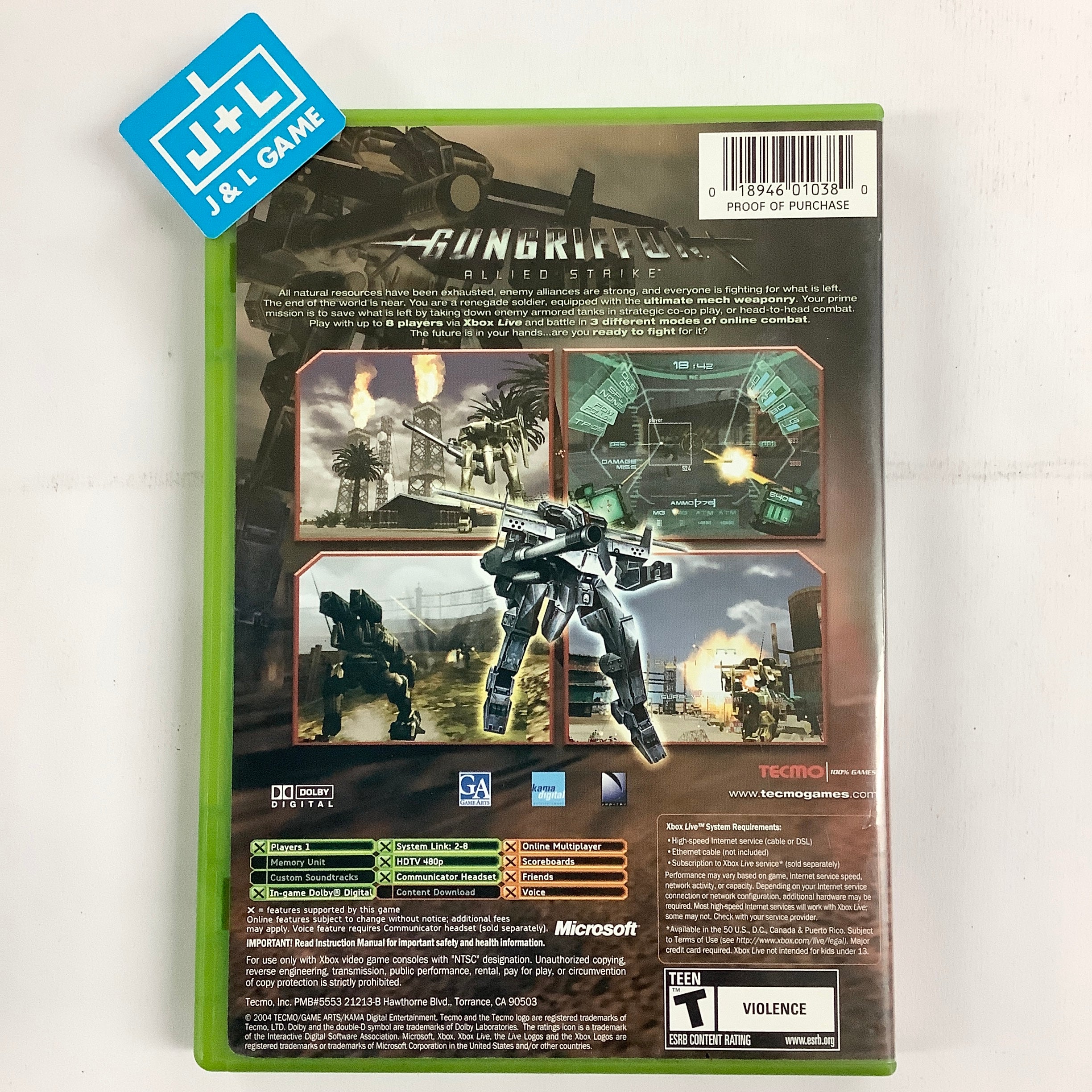 GunGriffon: Allied Strike - (XB) Xbox [Pre-Owned] Video Games Tecmo   