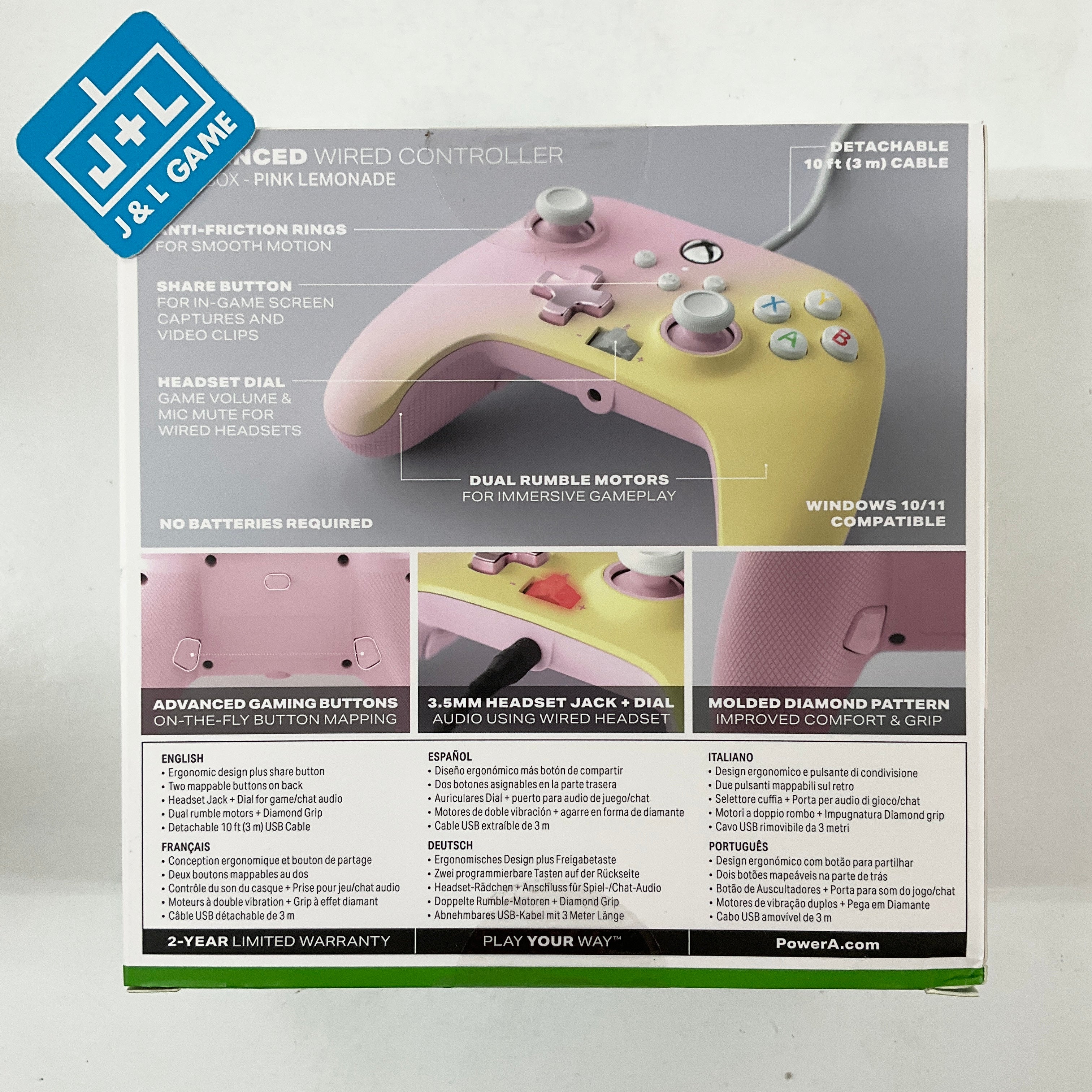 PowerA Enhanced Wired Controller (Pink Lemonade) - (XSX) Xbox Series X Accessories PowerA   