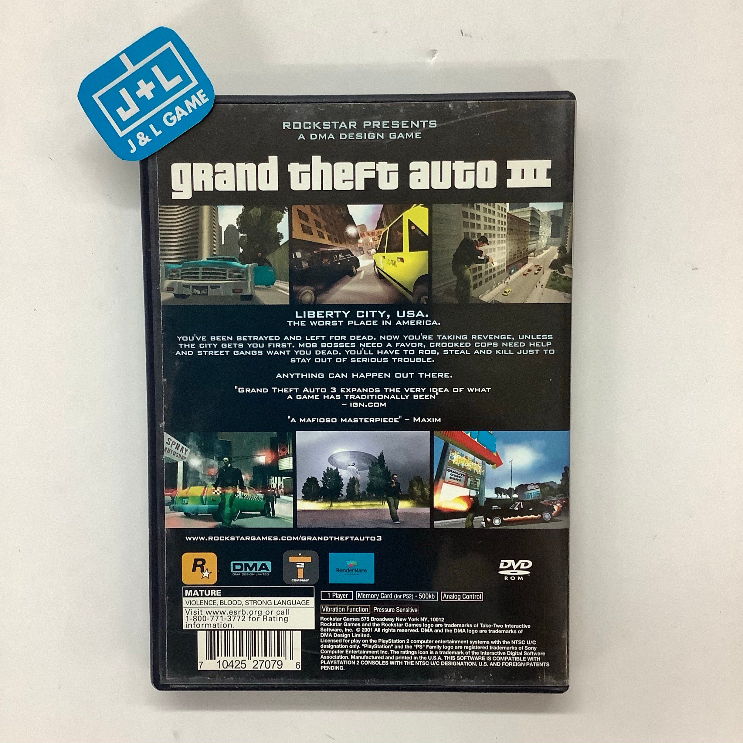 Grand Theft Auto III - (PS2) PlayStation 2 [Pre-Owned] Video Games Rockstar Games   