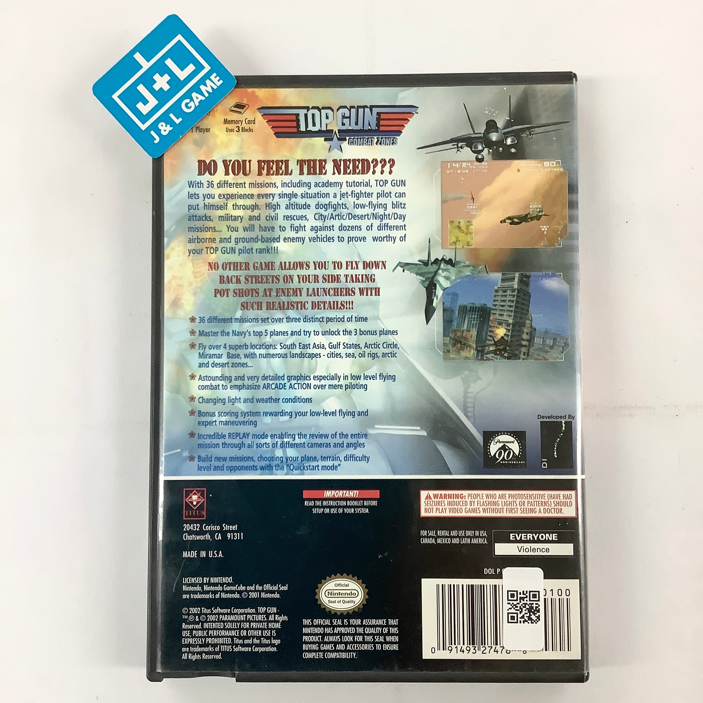 Top Gun: Combat Zones - (GC) GameCube [Pre-Owned] Video Games Titus Software   