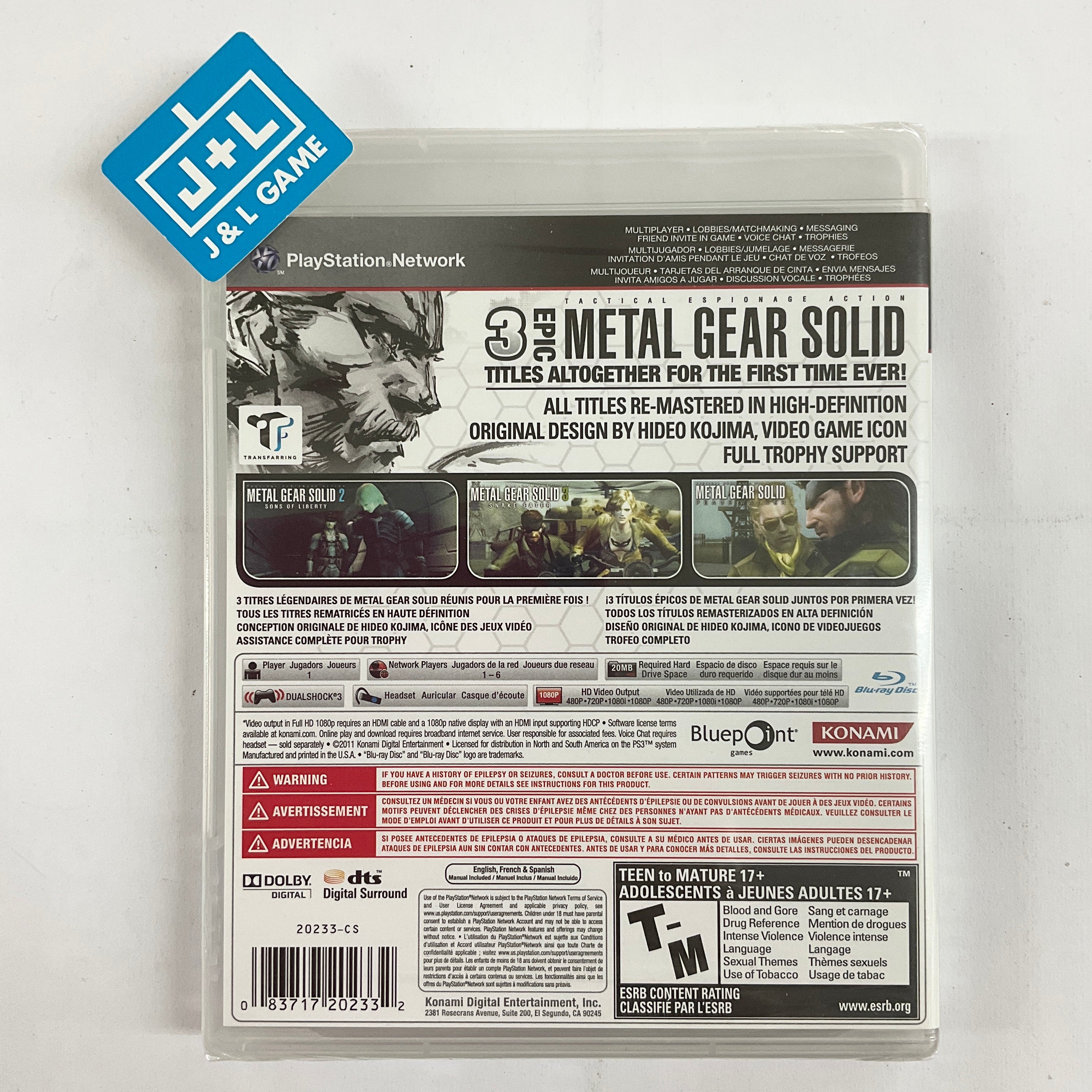 Metal Gear Solid HD Collection - (PS3) PlayStation 3 Video Games Konami   