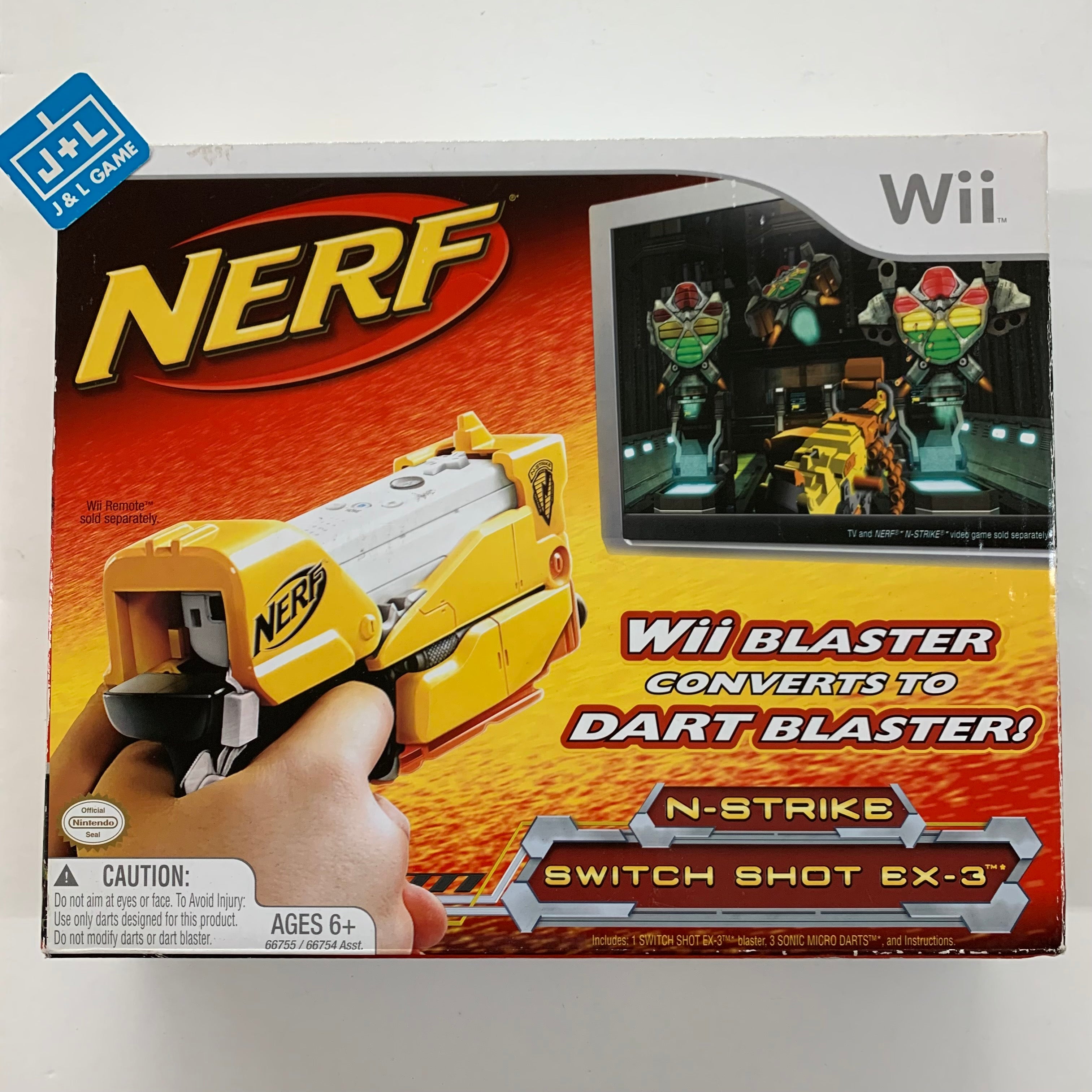 Nerf N-Strike Switch Shot EX-3 (Yellow) - Nintendo Wii Accessories Hasbro   