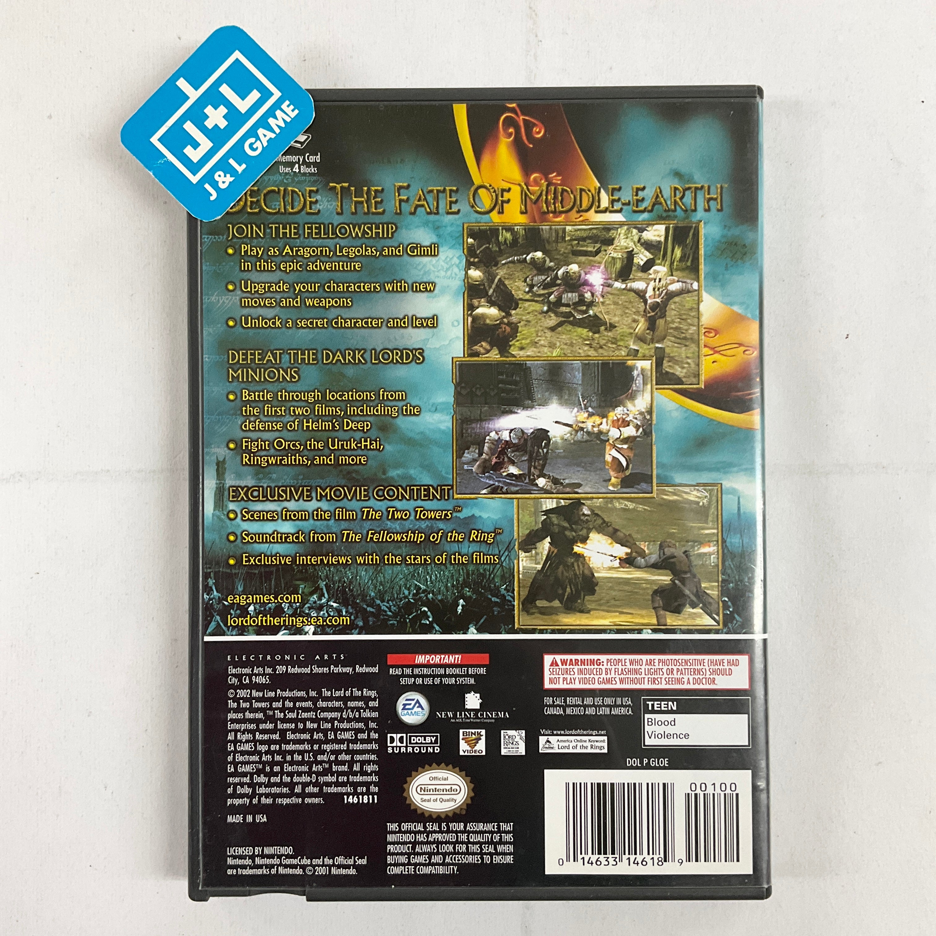 The Lord of the Rings: The Two Towers - (GC) GameCube [Pre-Owned] Video Games EA Games   