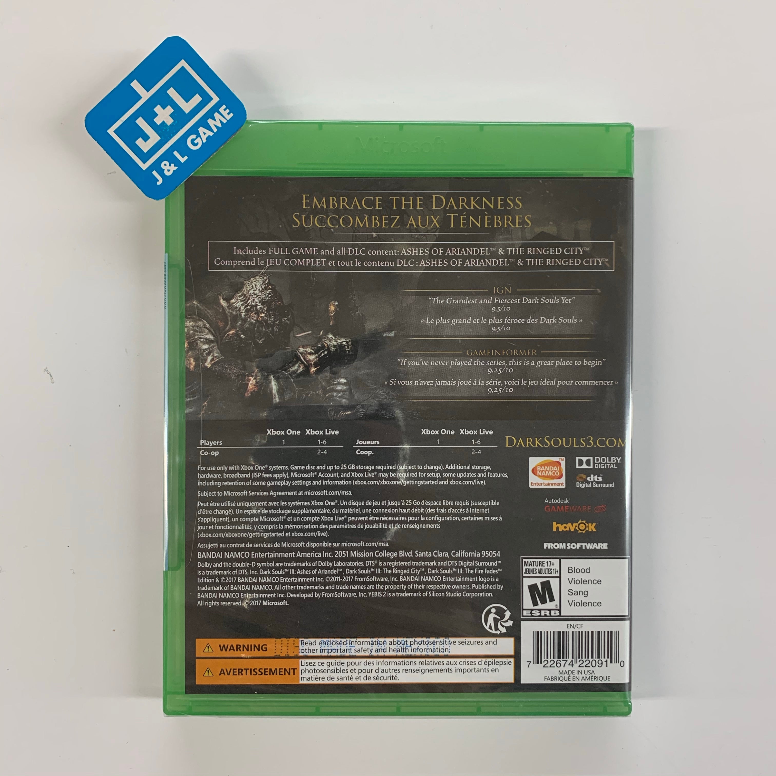 Dark Souls III: The Fire Fades Edition - (XB1) Xbox One Video Games Bandai Namco Games   