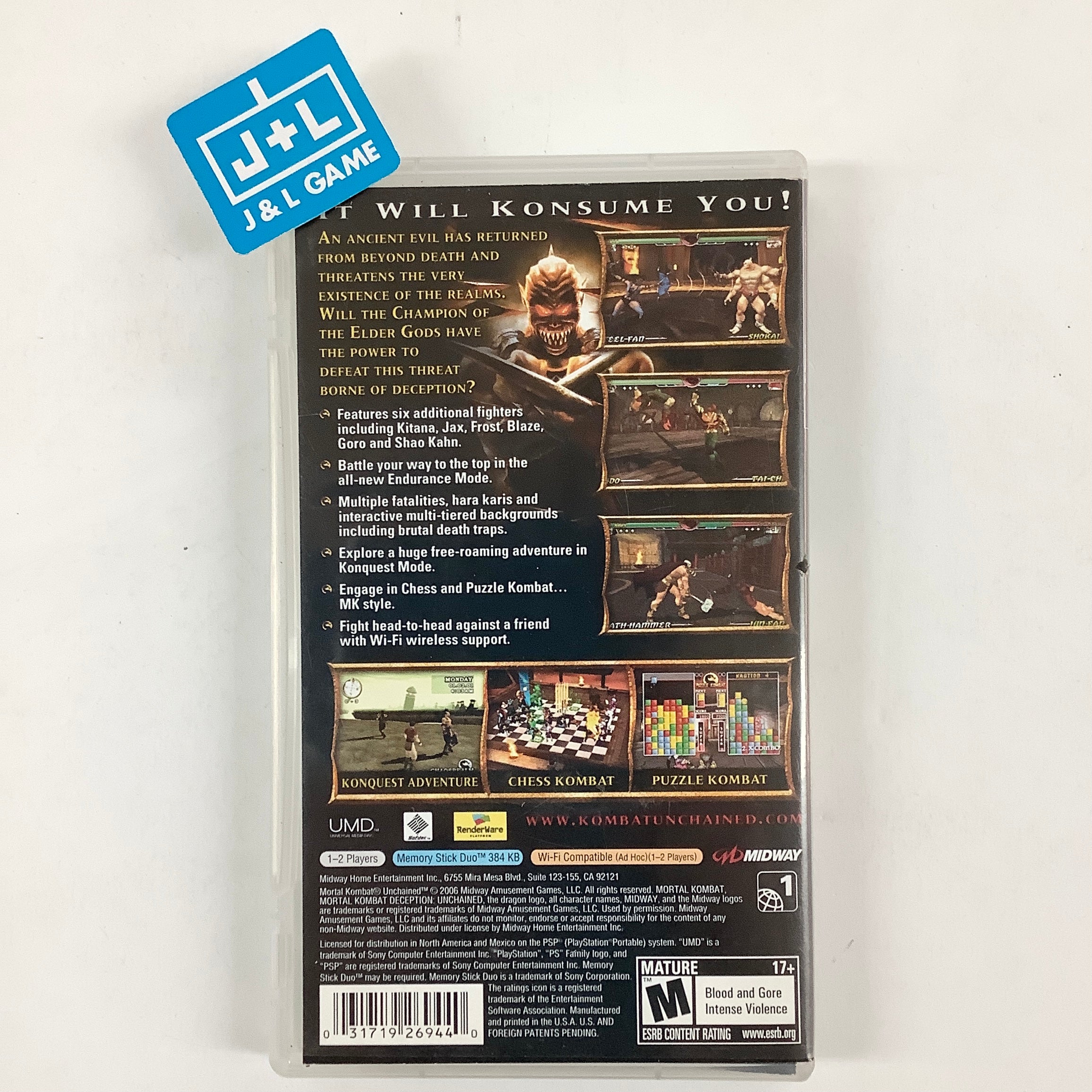 Mortal Kombat: Unchained - SONY PSP [Pre-Owned] Video Games Midway   