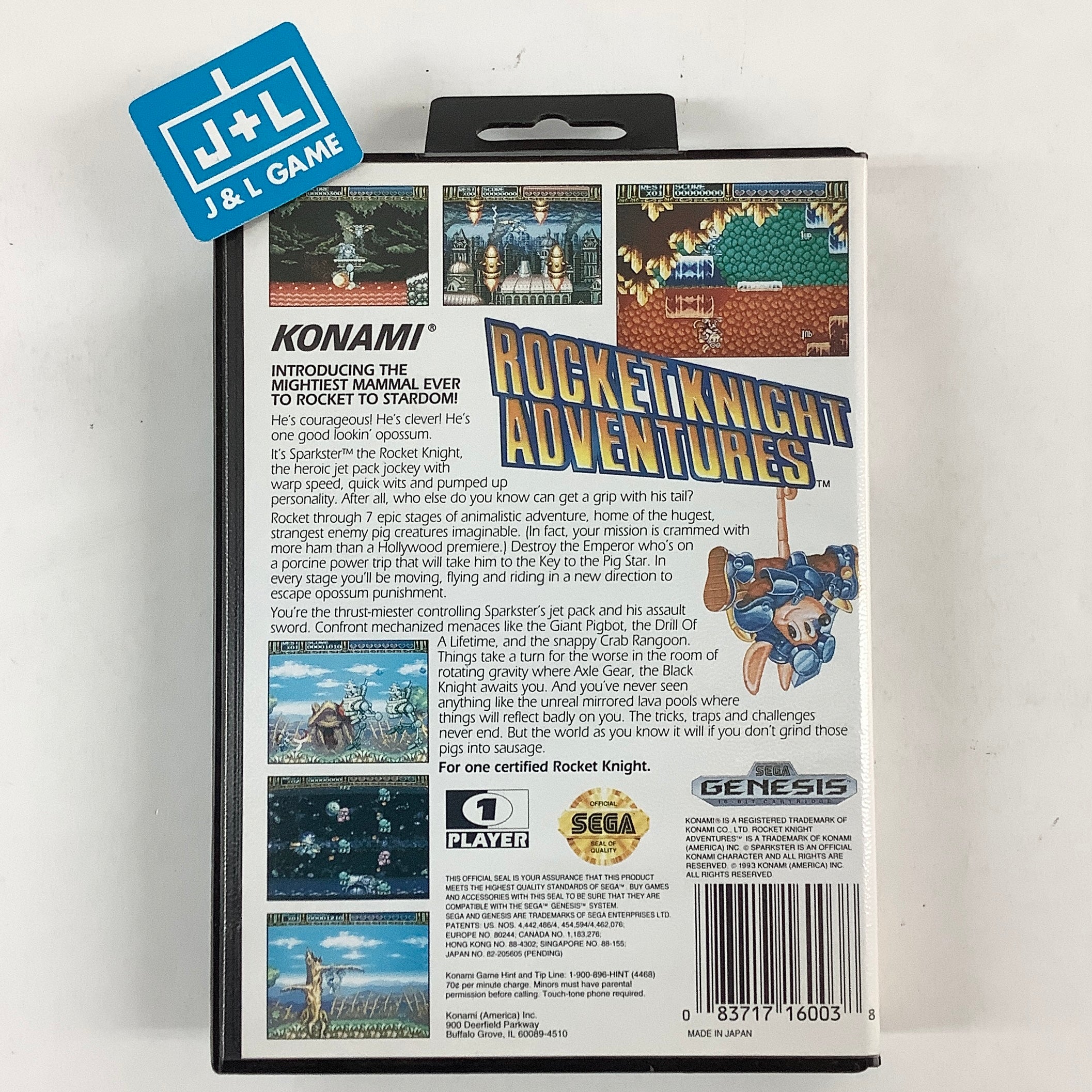 Rocket Knight Adventures - (SG) SEGA Genesis [Pre-Owned] Video Games Konami   