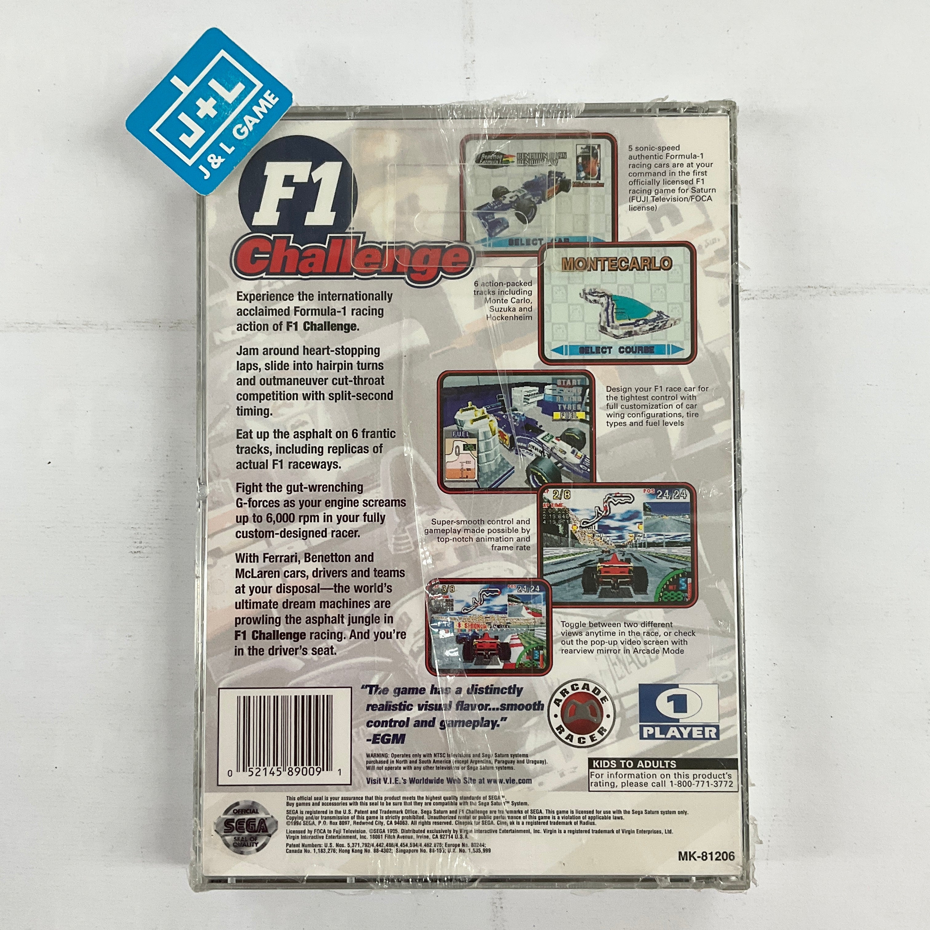 F1 Challenge - (SS) SEGA Saturn Video Games Virgin Interactive   