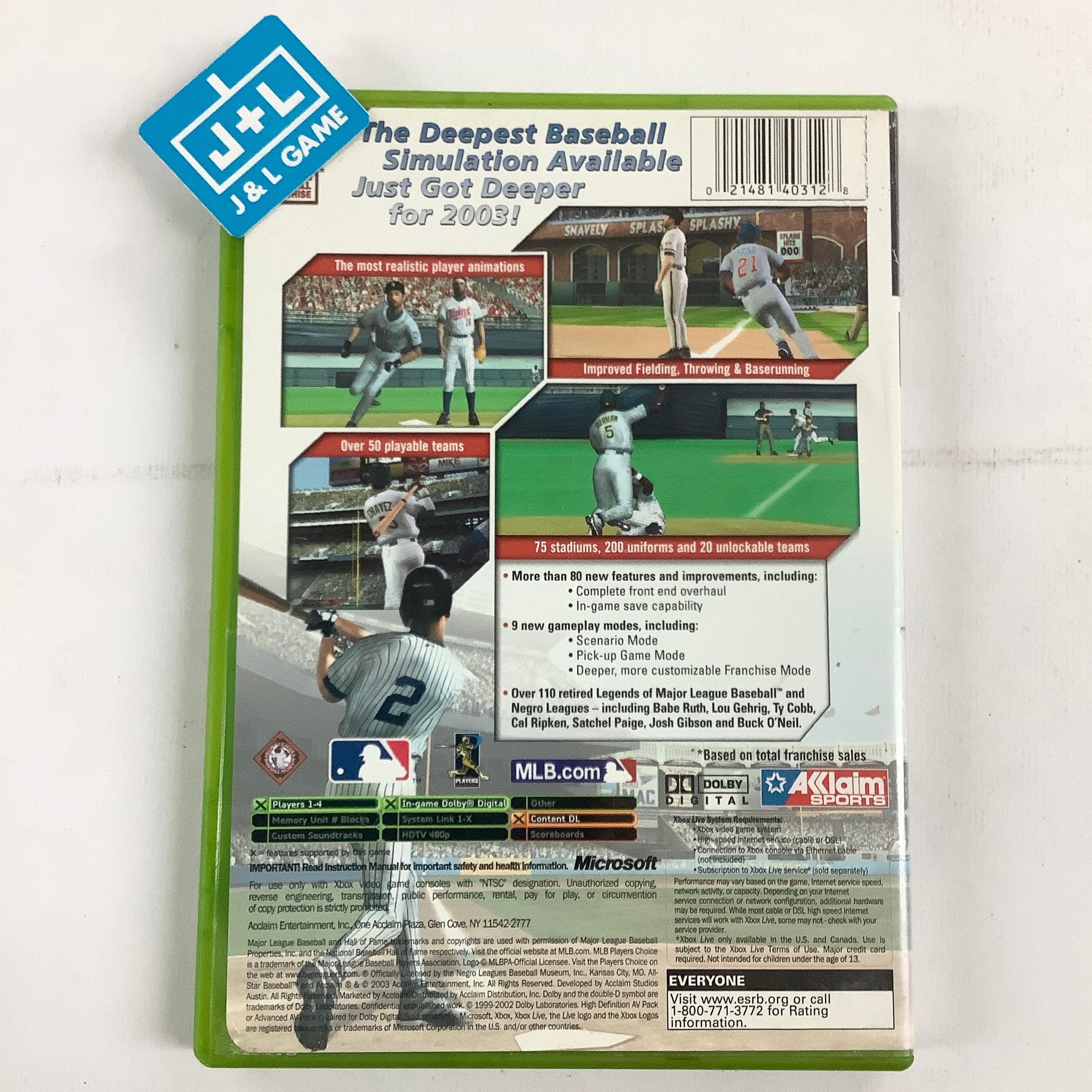 All-Star Baseball 2004 - (XB) Xbox [Pre-Owned] Video Games Acclaim   