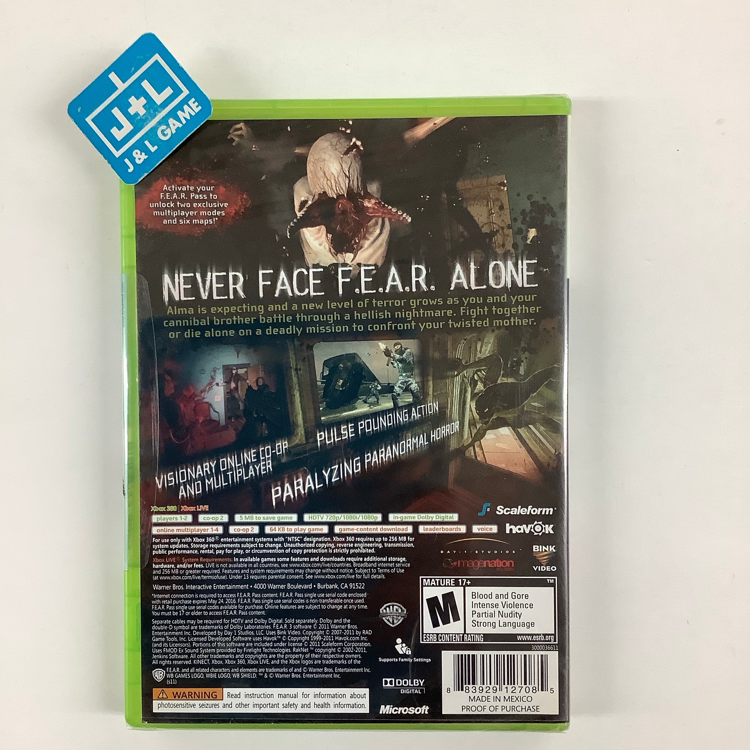 F.E.A.R. 3 - Xbox 360 Video Games Warner Bros. Interactive Entertainment   