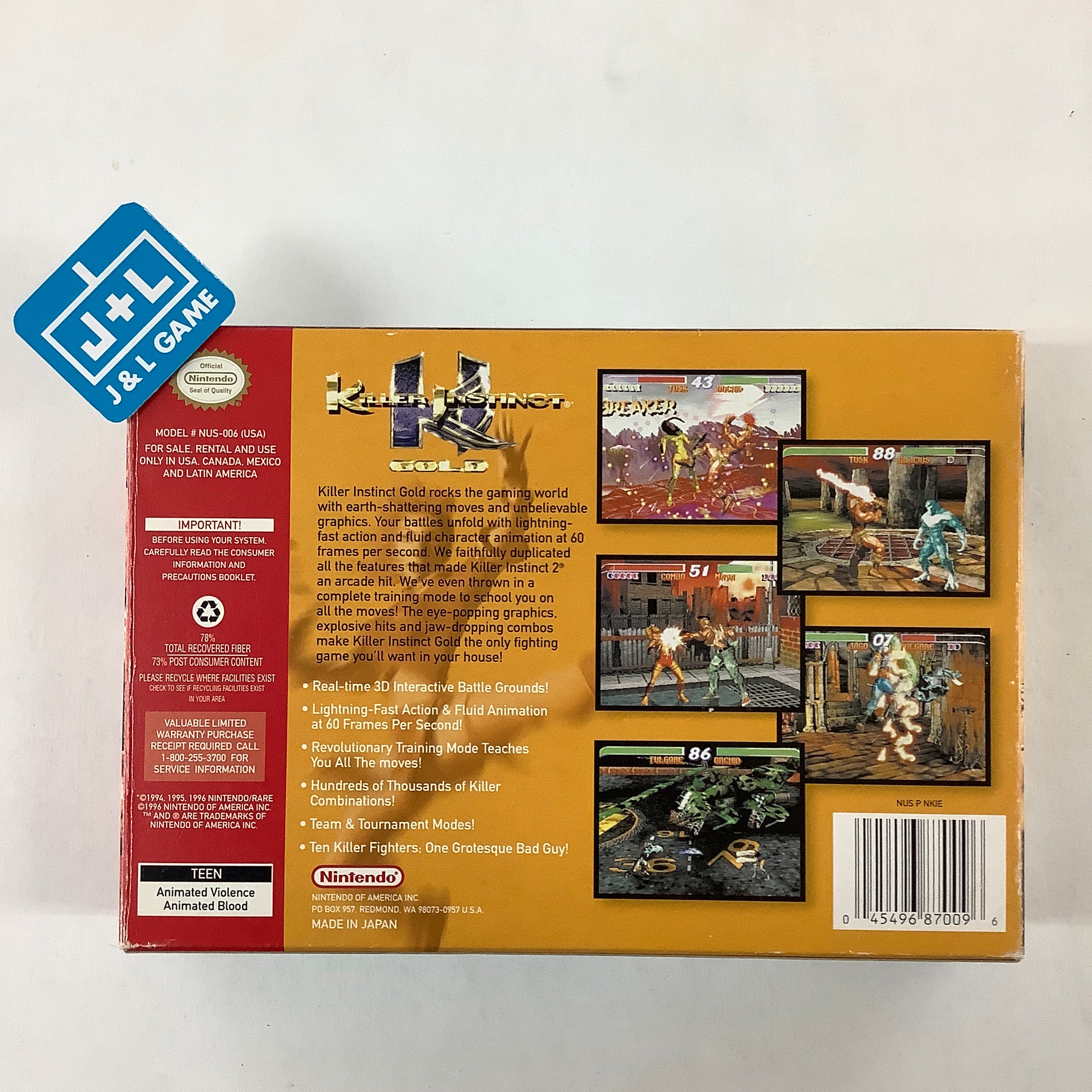 Killer Instinct Gold - (N64) Nintendo 64 [Pre-Owned] | J&L Game