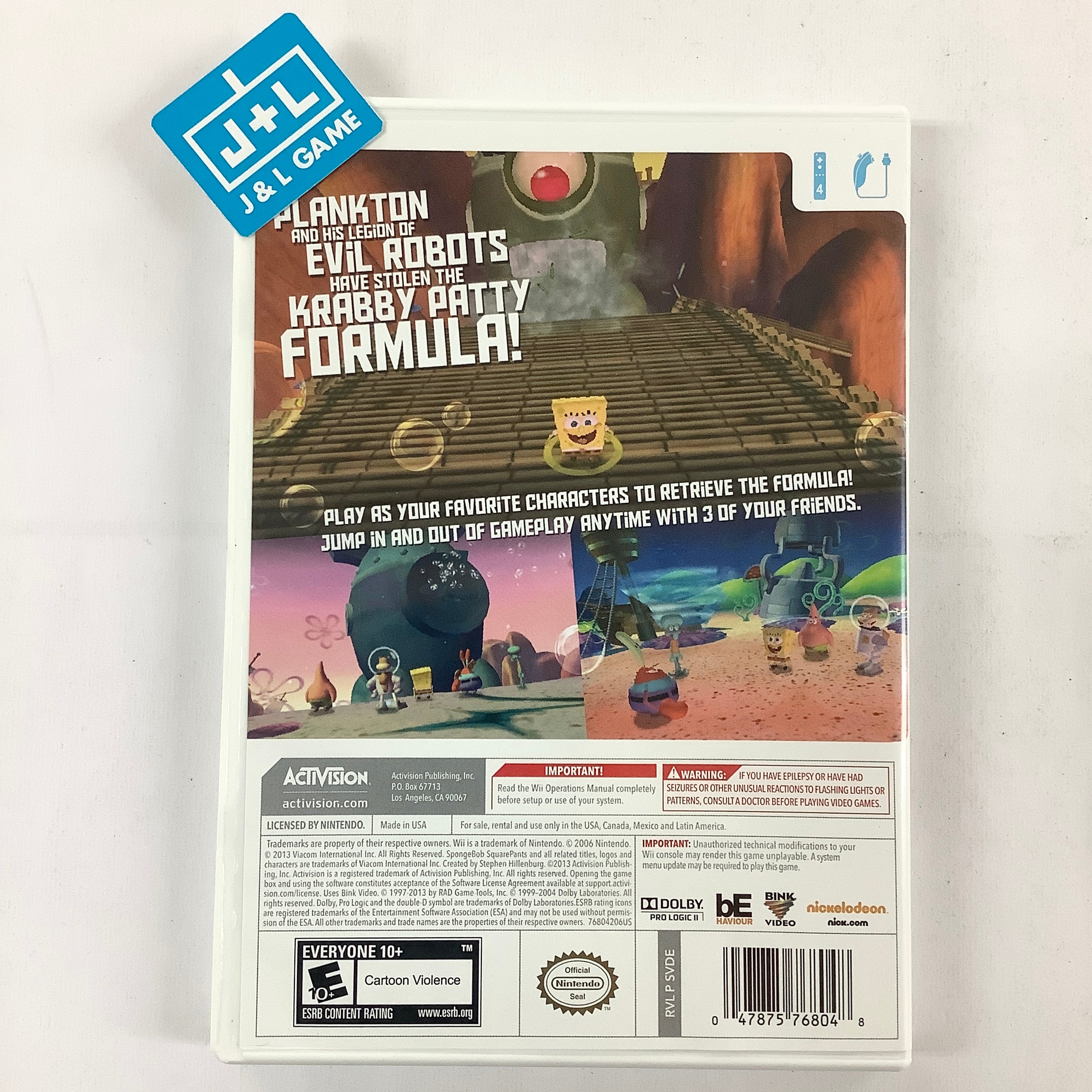 SpongeBob SquarePants: Plankton's Robotic Revenge - Nintendo Wii [Pre-Owned] Video Games Activision   
