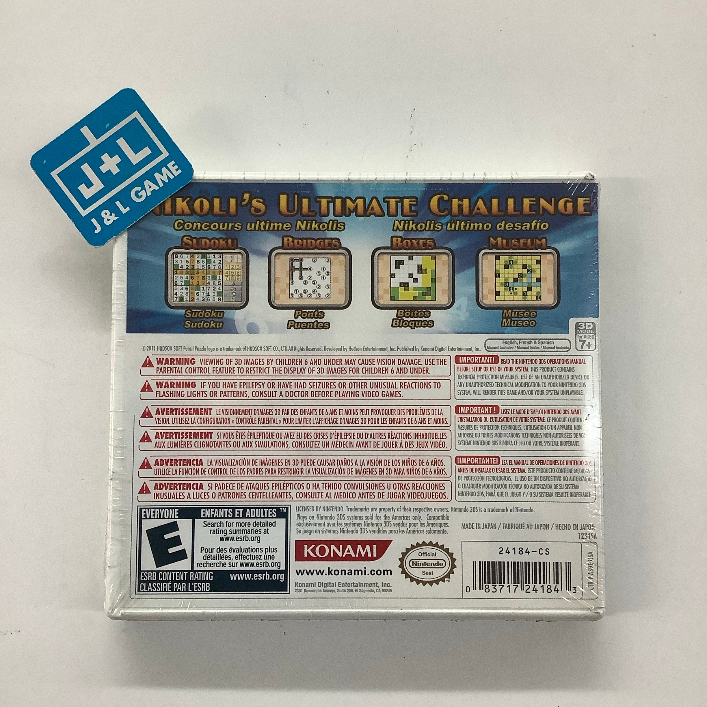 Nikoli's Pencil Puzzle - Nintendo 3DS | J&L Game