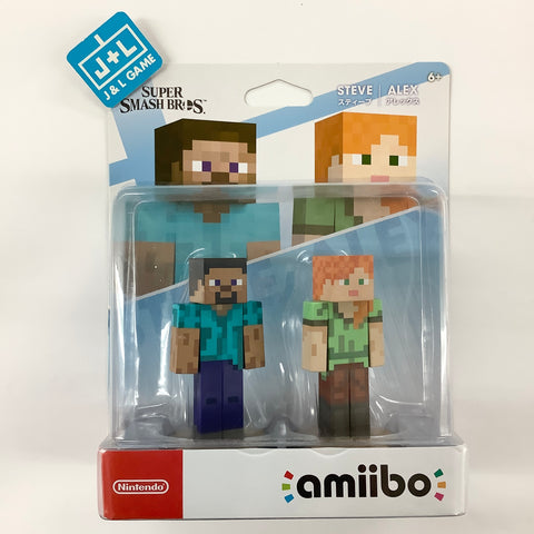 Minecraft Steve and Alex (Super Smash Bros. series) - Nintendo Switch Amiibo (Japanese Import) Amiibo Nintendo   