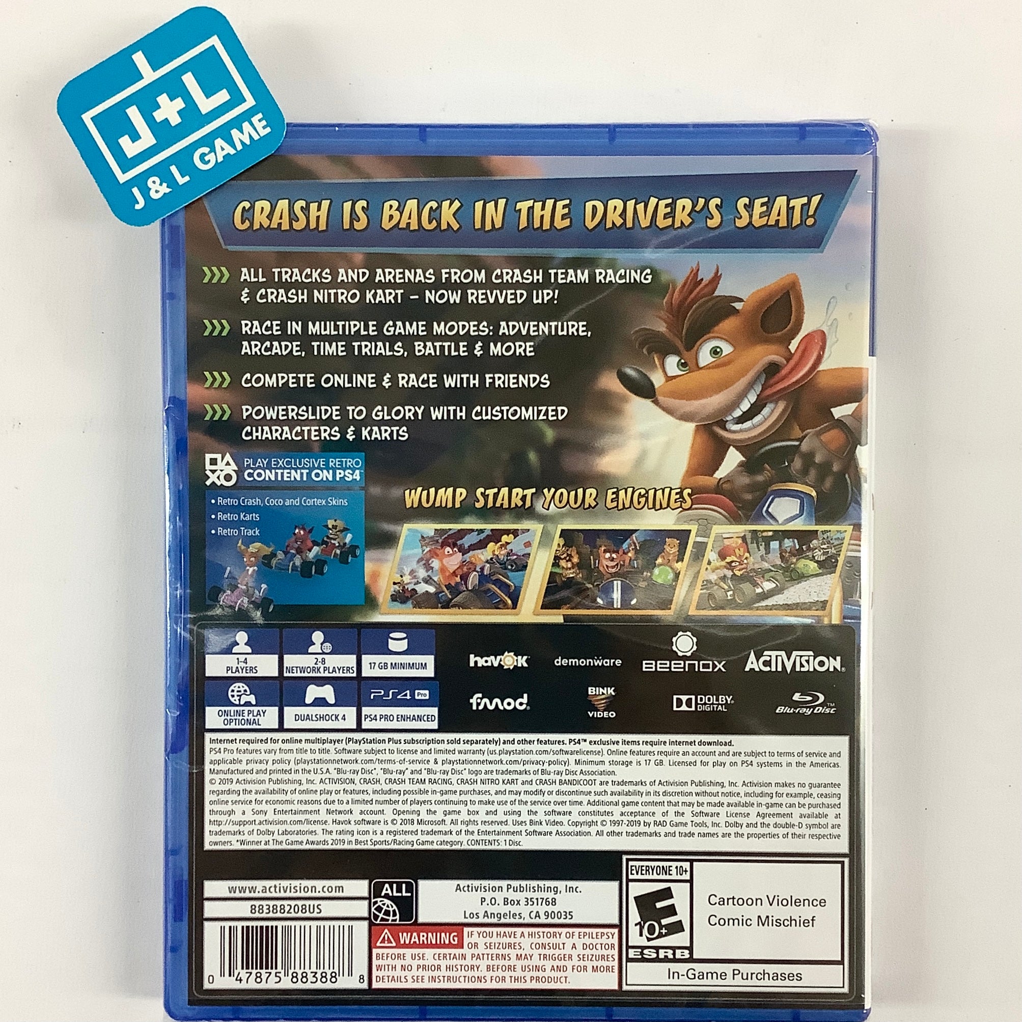Crash Team Racing: Nitro Fueled - (PS4) PlayStation 4 Video Games Activision   