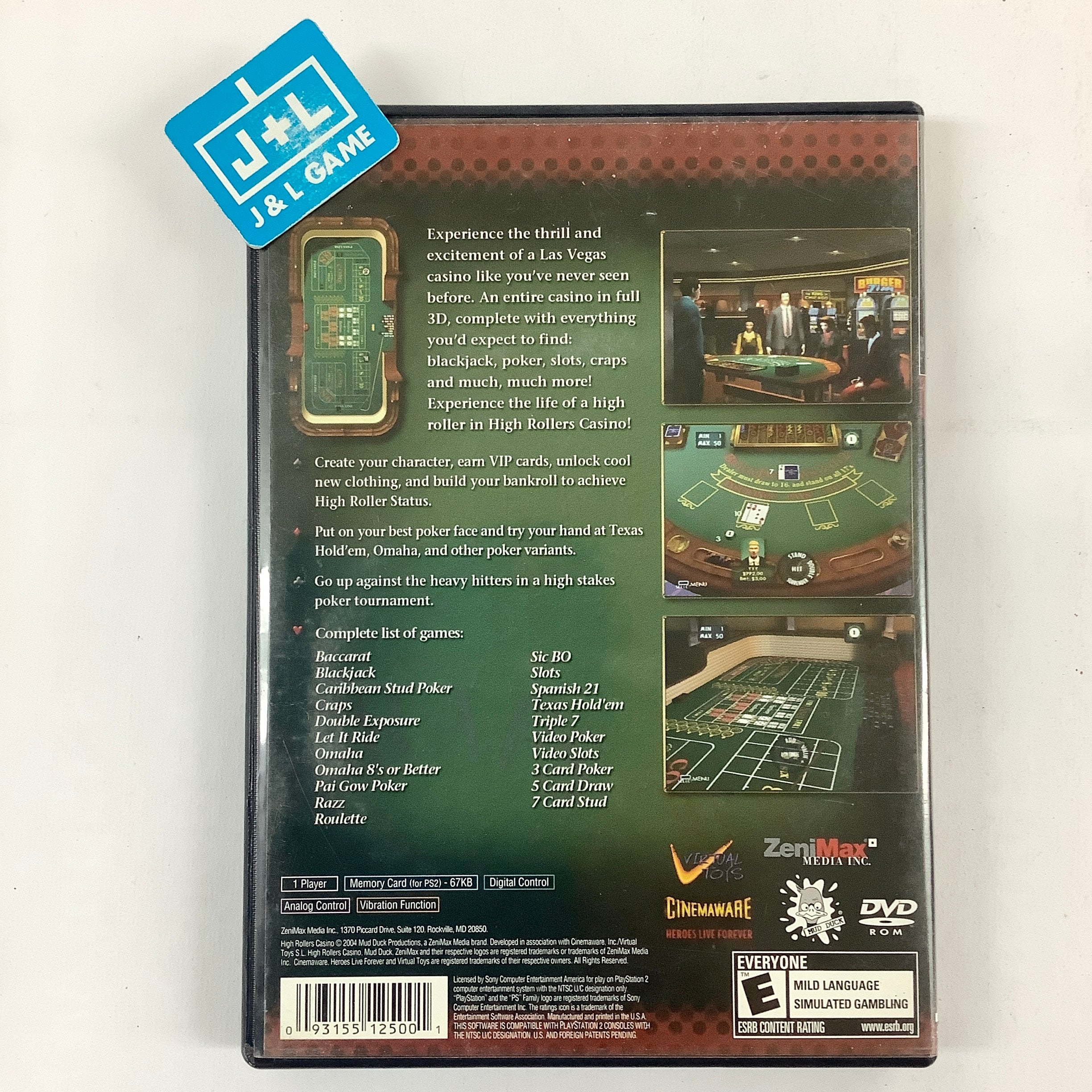 High Rollers Casino - (PS2) PlayStation 2 [Pre-Owned] | J&L Game