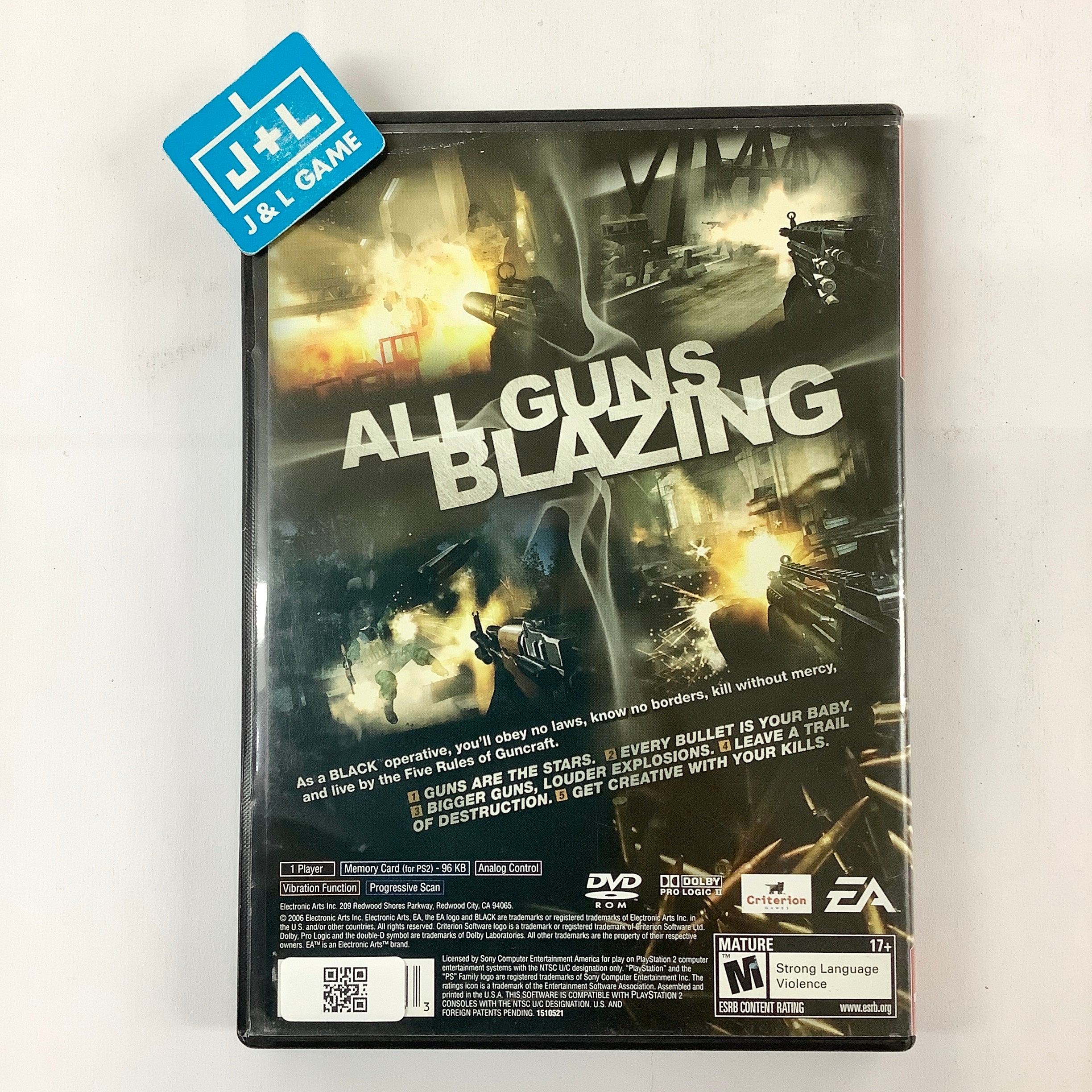 Black (Greatest Hits) - (PS2) PlayStation 2 [Pre-Owned] Video Games EA Games   