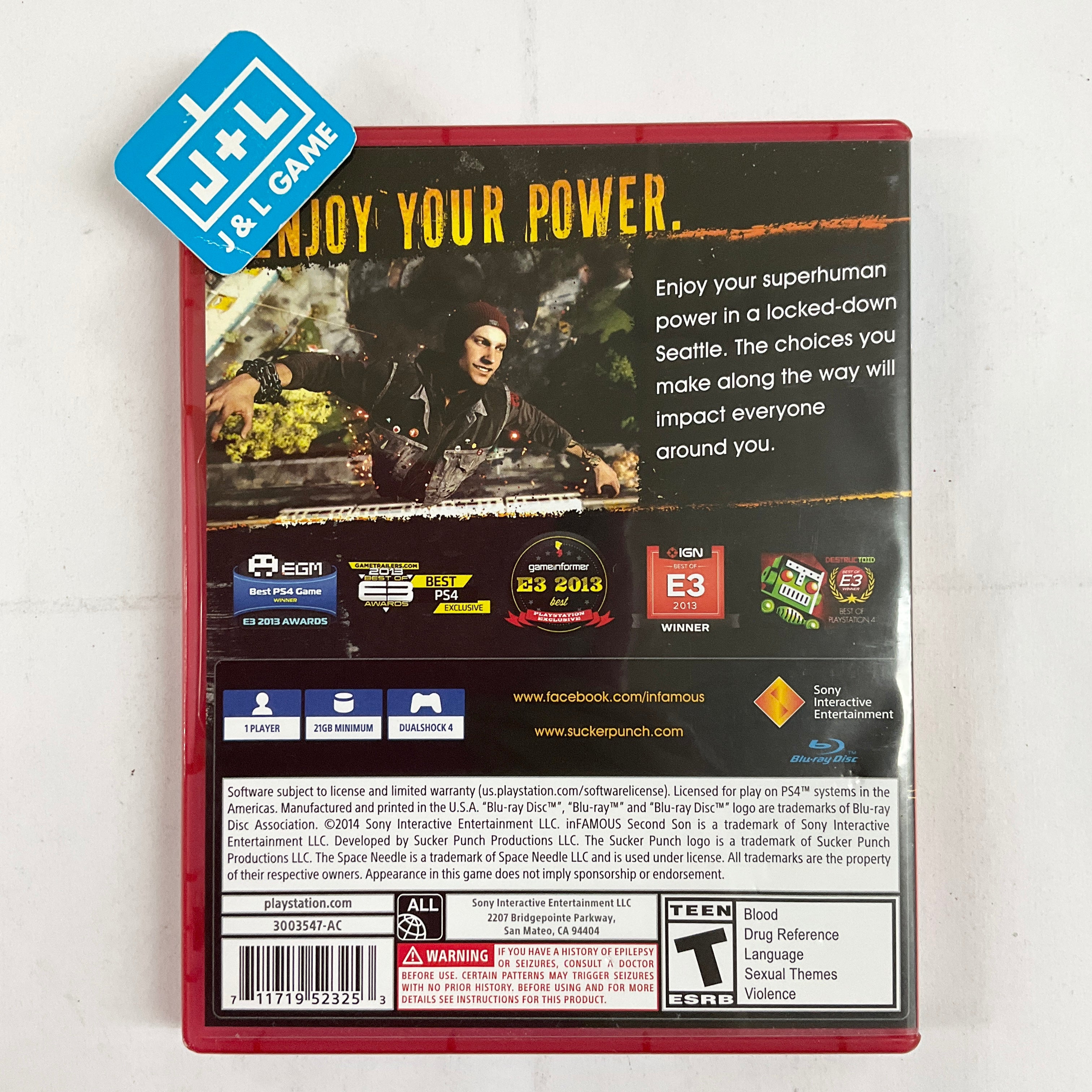 Infamous: Second Son (PlayStation Hits) - (PS4) PlayStation 4 [Pre-Owned] Video Games PlayStation   