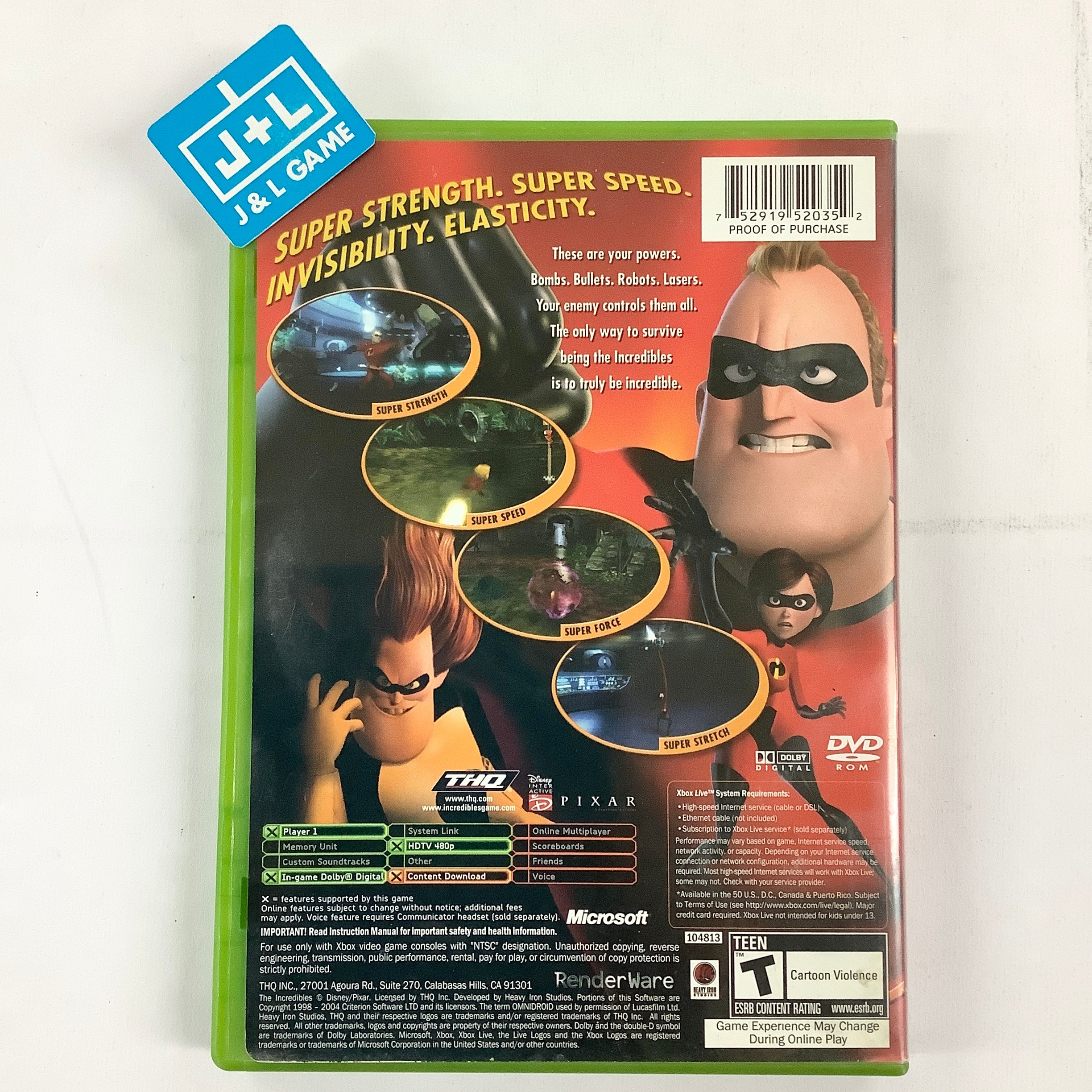 The Incredibles - (XB) Xbox [Pre-Owned] | J&L Game