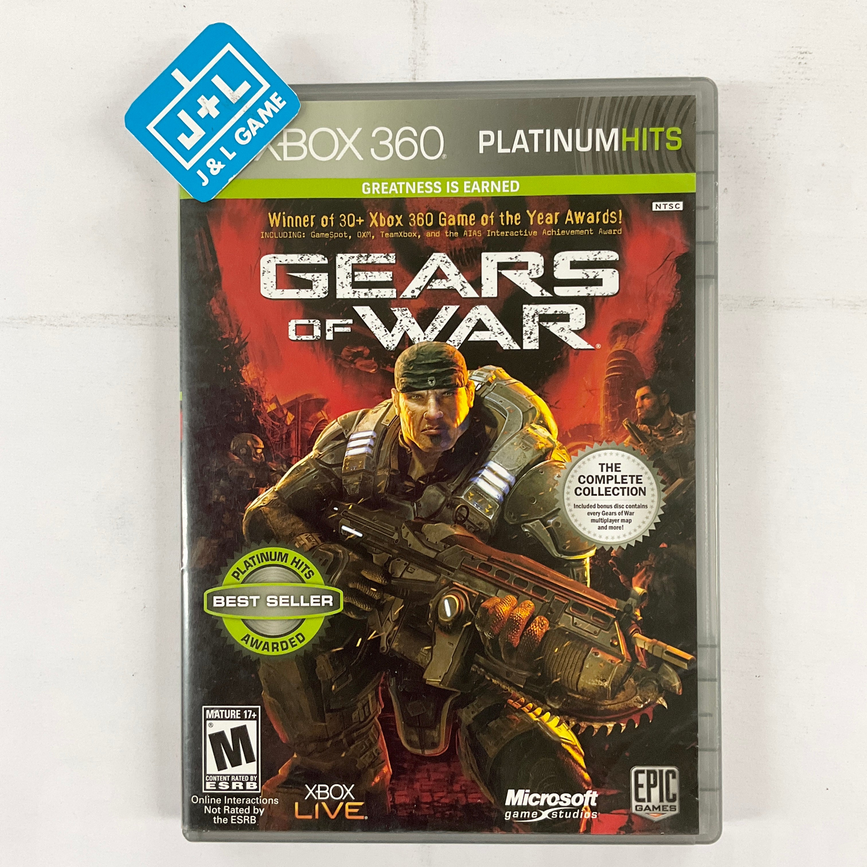 Gears of War (2-Disc Edition) (Platinum Hits) - Xbox 360 [Pre-Owned] Video Games Microsoft   