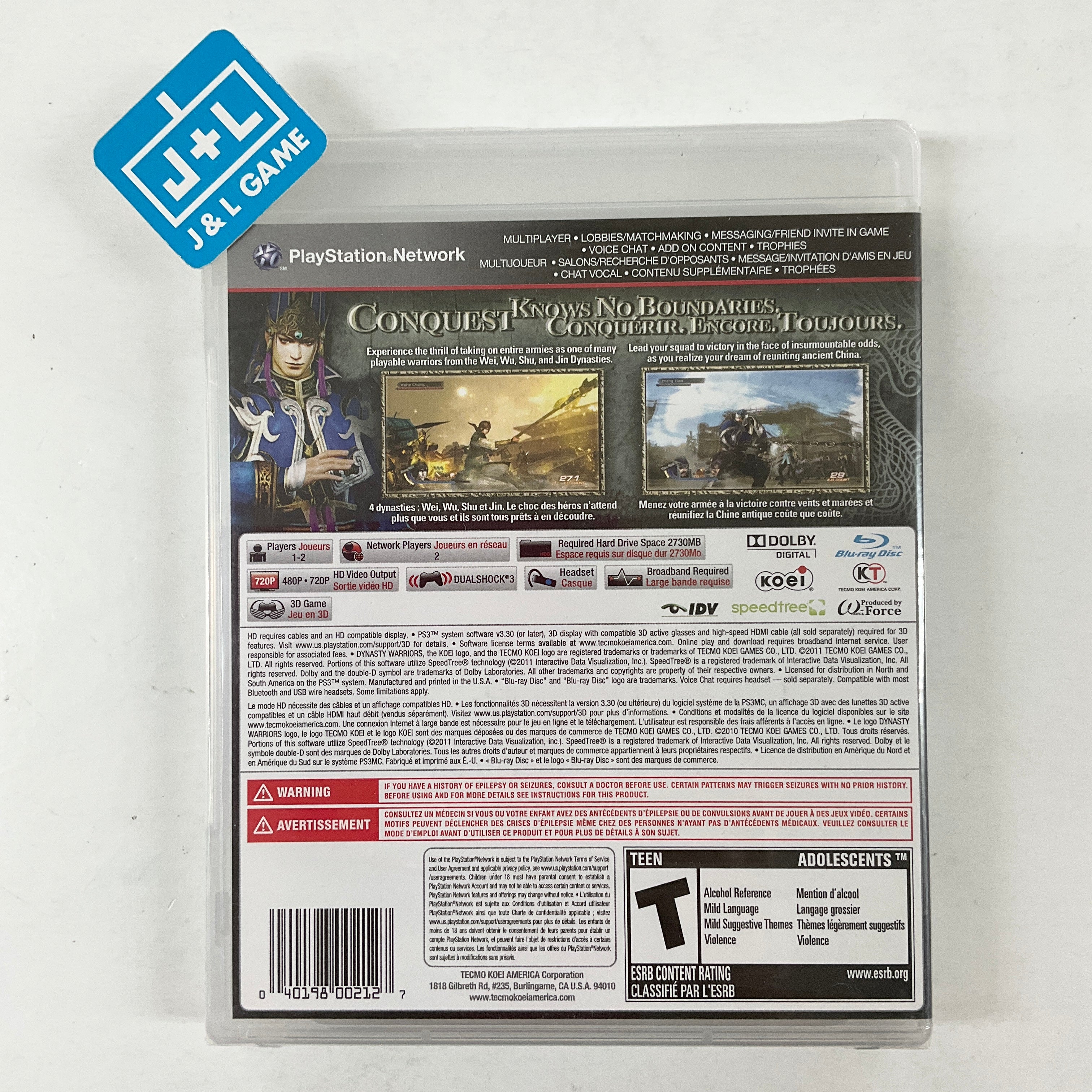 Dynasty Warriors 7 - (PS3) PlayStation 3 Video Games Koei Tecmo Games   