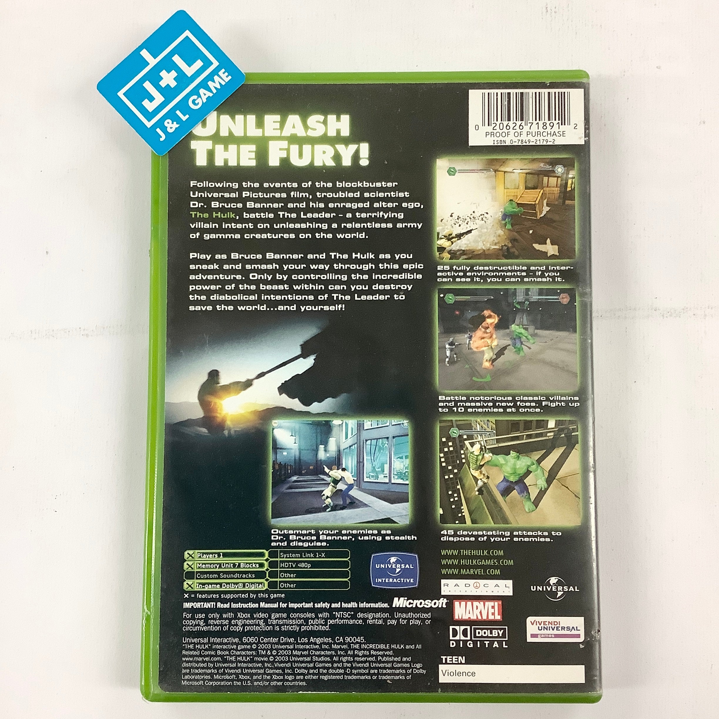 Hulk - (XB) Xbox [Pre-Owned] Video Games Universal Interactive   