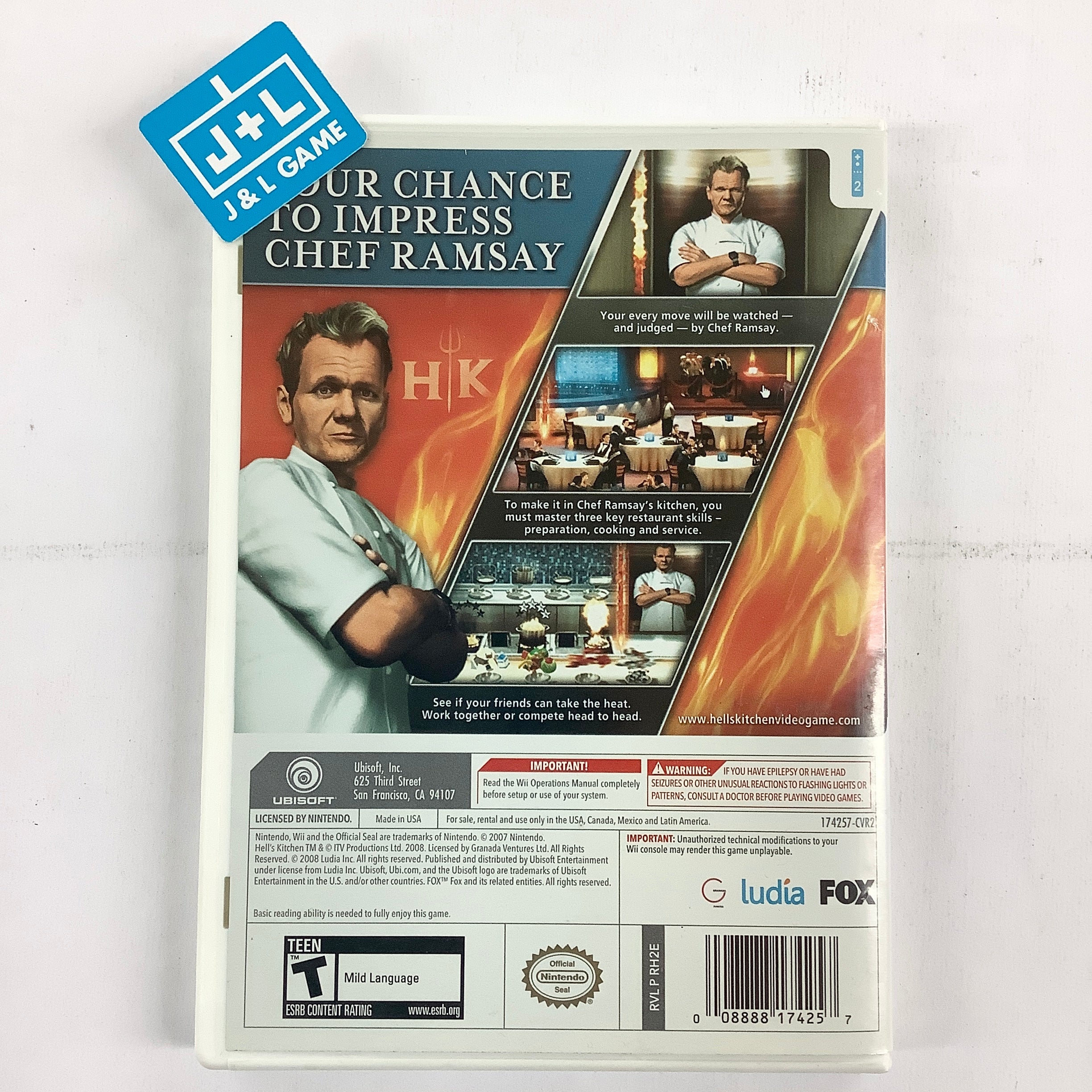 Hell's Kitchen: The Game - Nintendo Wii [Pre-Owned] | J&L Game