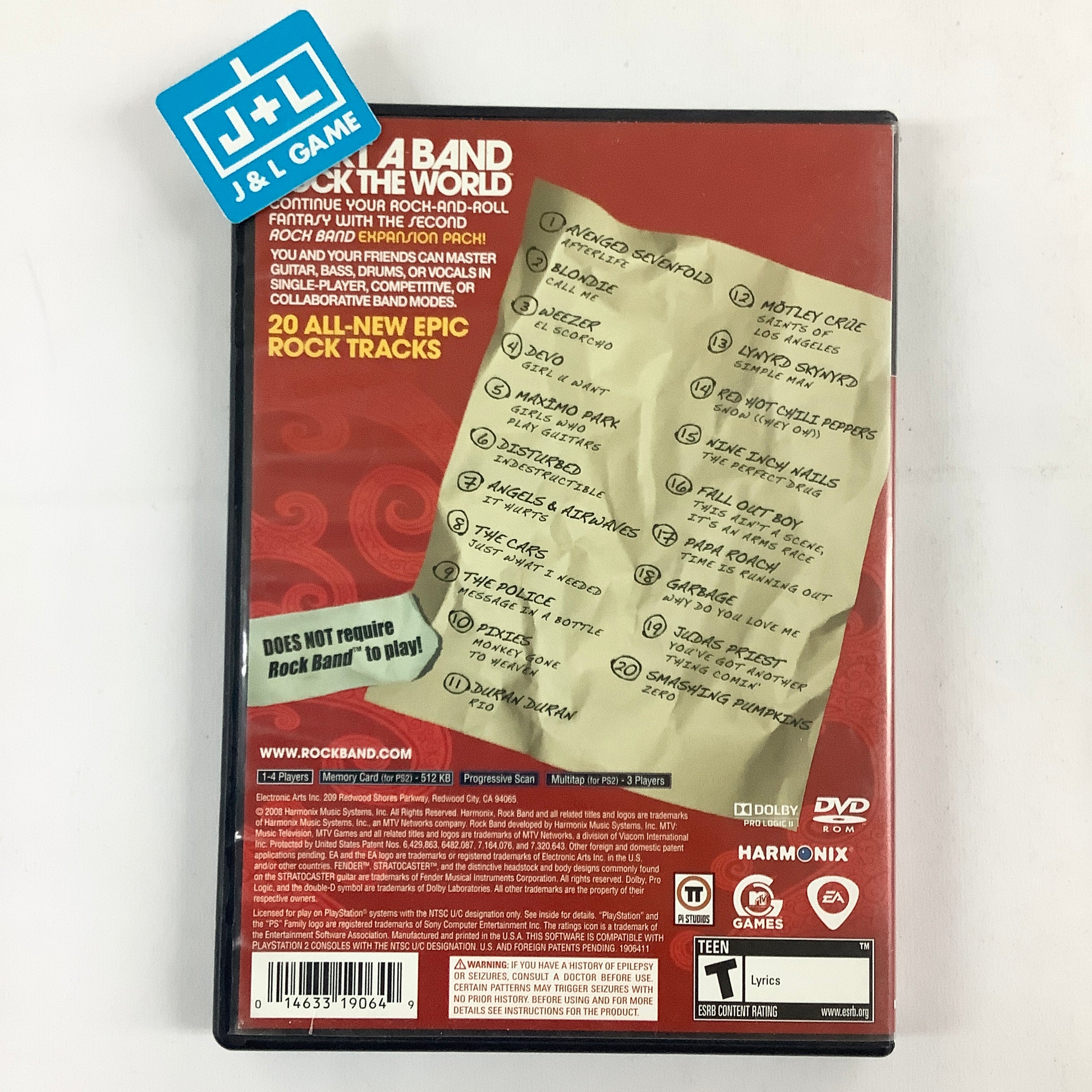 Rock Band Track Pack Volume 2 - (PS2) PlayStation 2 [Pre-Owned] Video Games MTV Games   