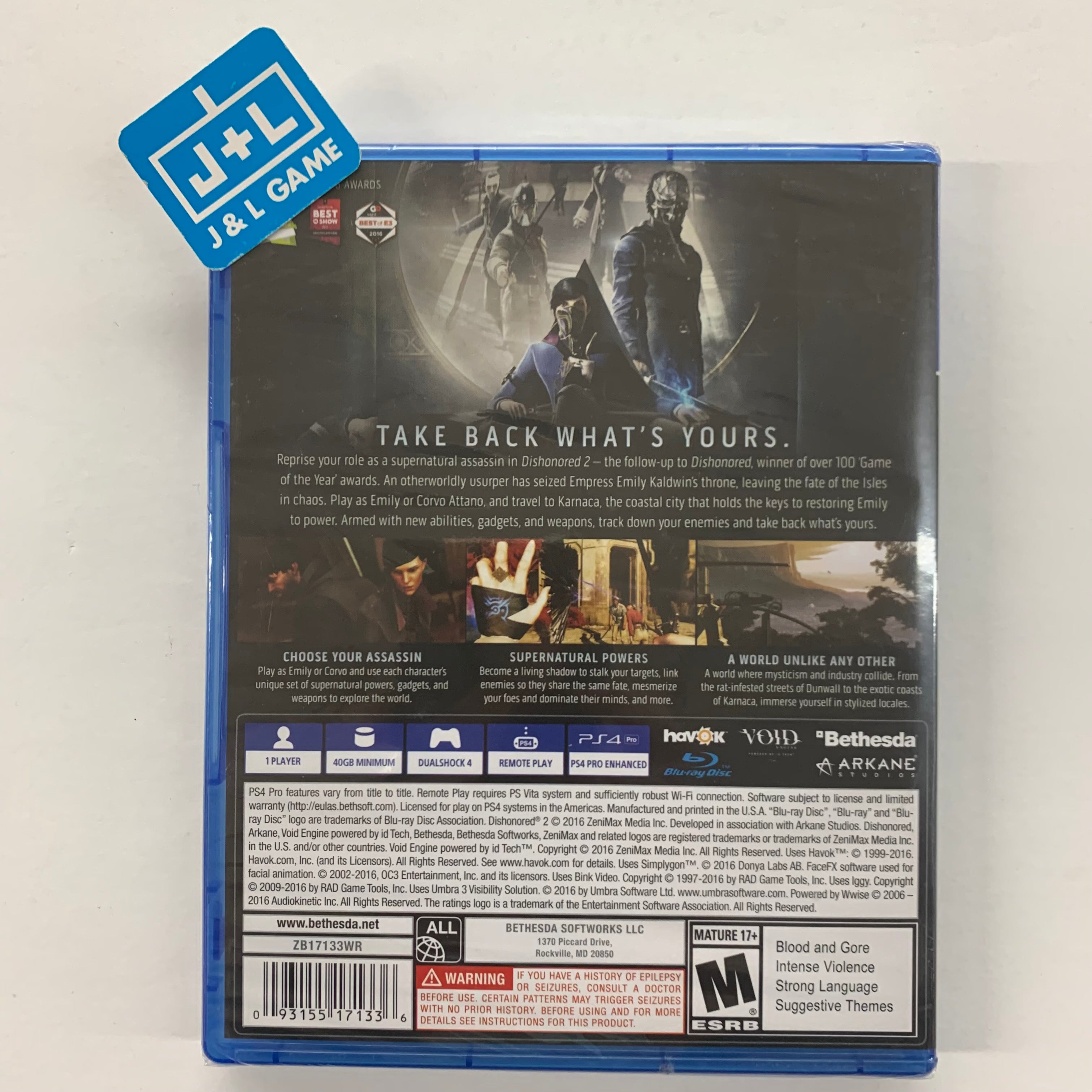 Dishonored 2 - (PS4) PlayStation 4 Video Games Bethesda Softworks   