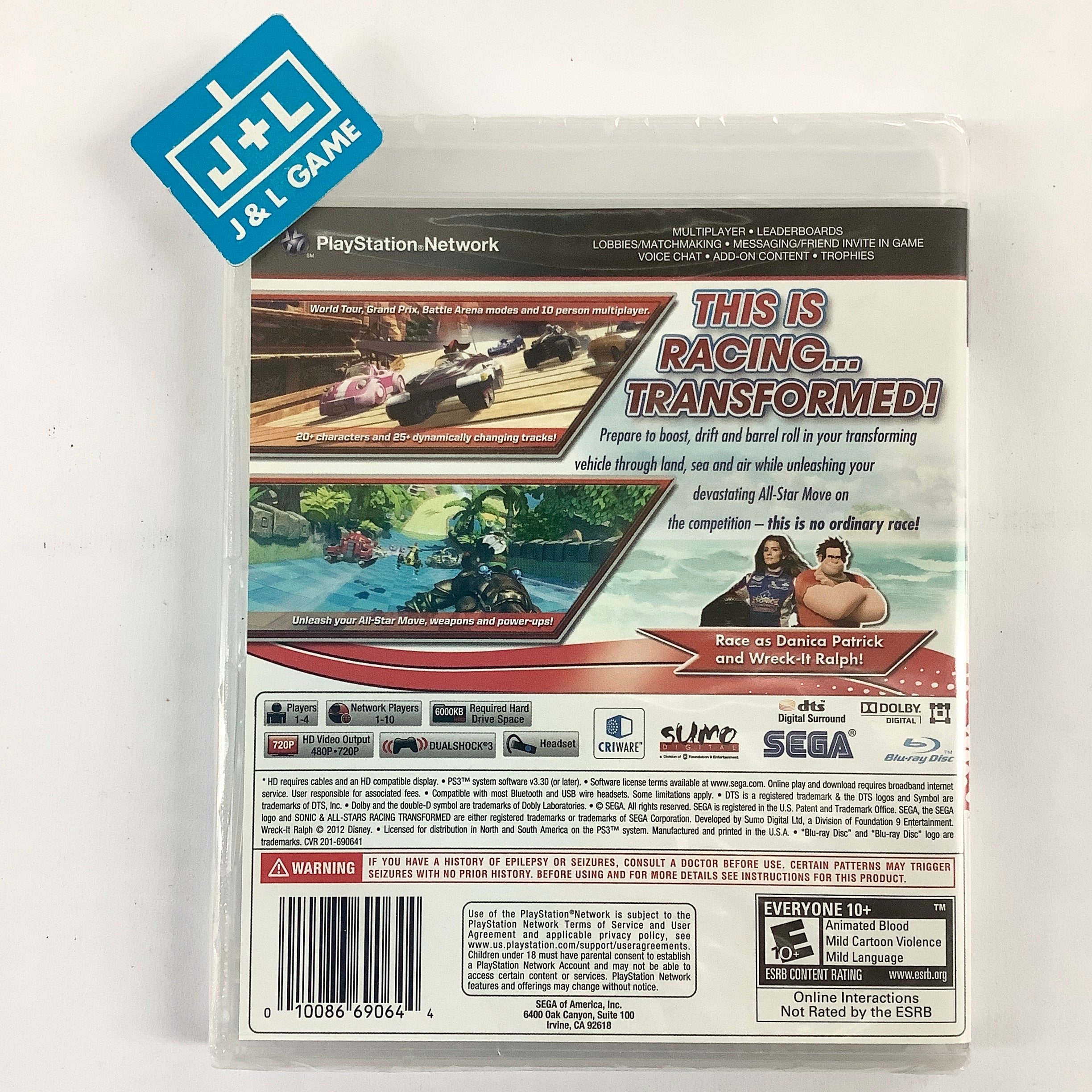 Sonic & All-Stars Racing Transformed - (PS3) PlayStation 3 Video Games SEGA   