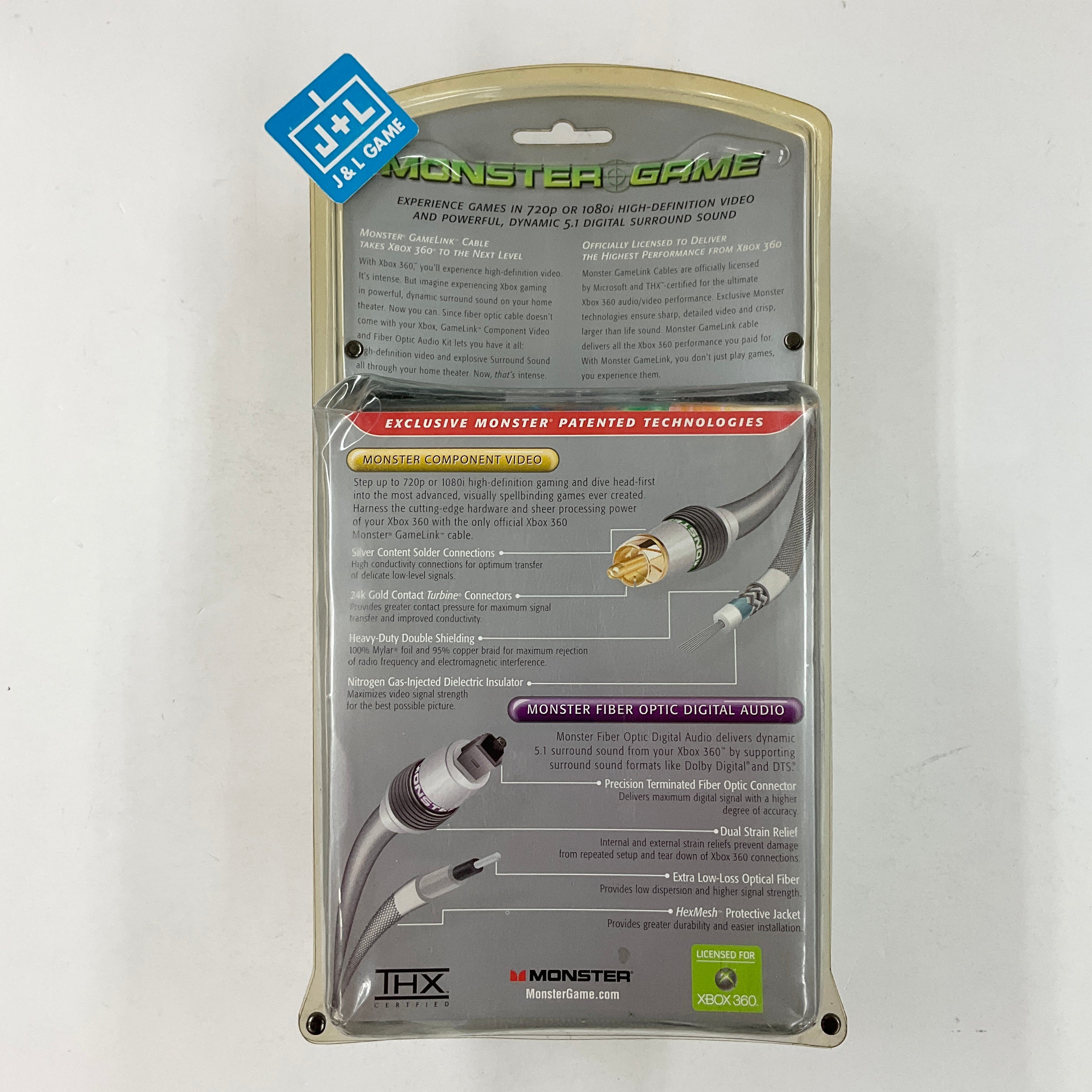 Monster GameLink Xbox 360 Component Video & Fiber Optic Audio A/V Kit - Xbox 360 Video Games Monster Cable   