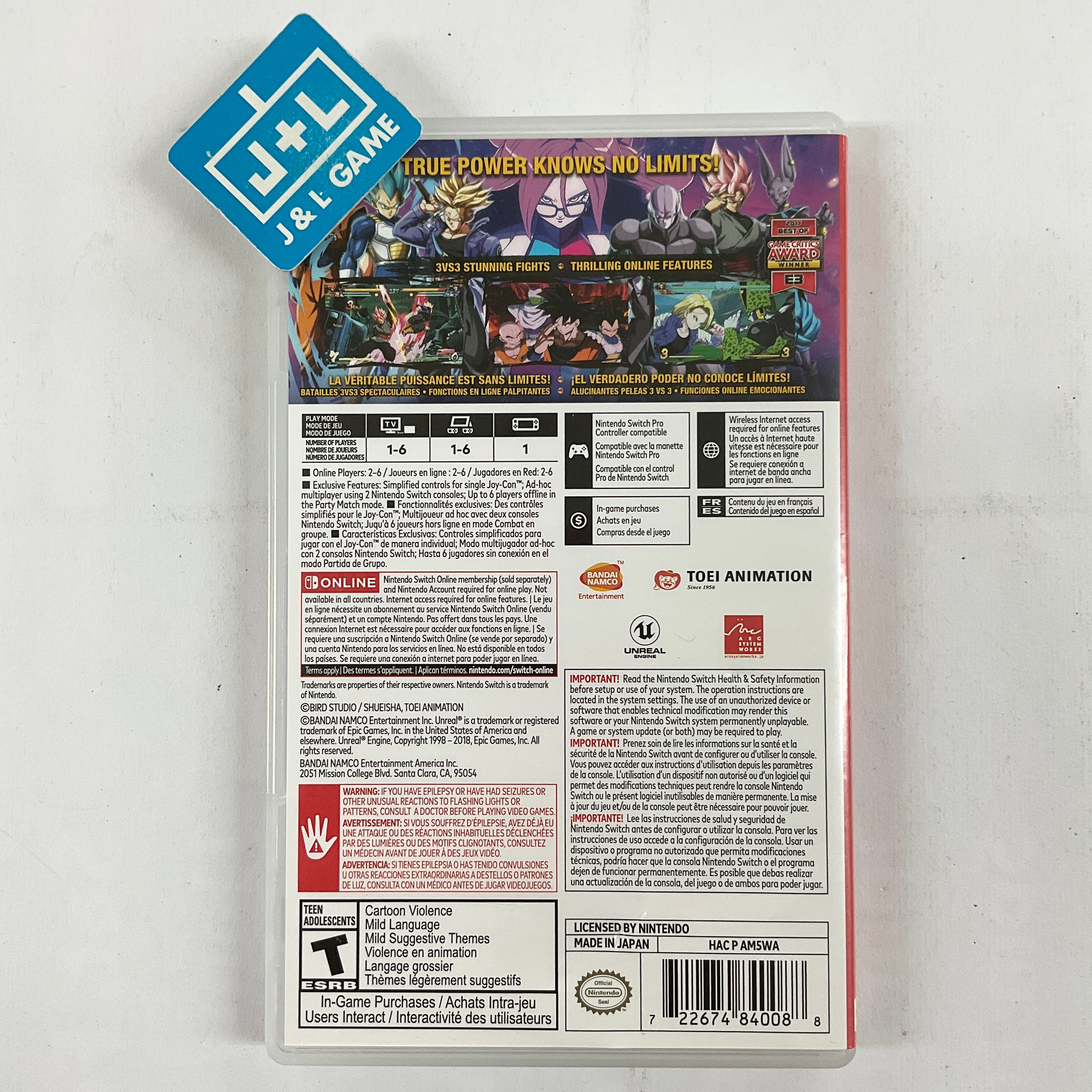 Dragon Ball FighterZ - (NSW) Nintendo Switch [Pre-Owned] Video Games BANDAI NAMCO Entertainment   