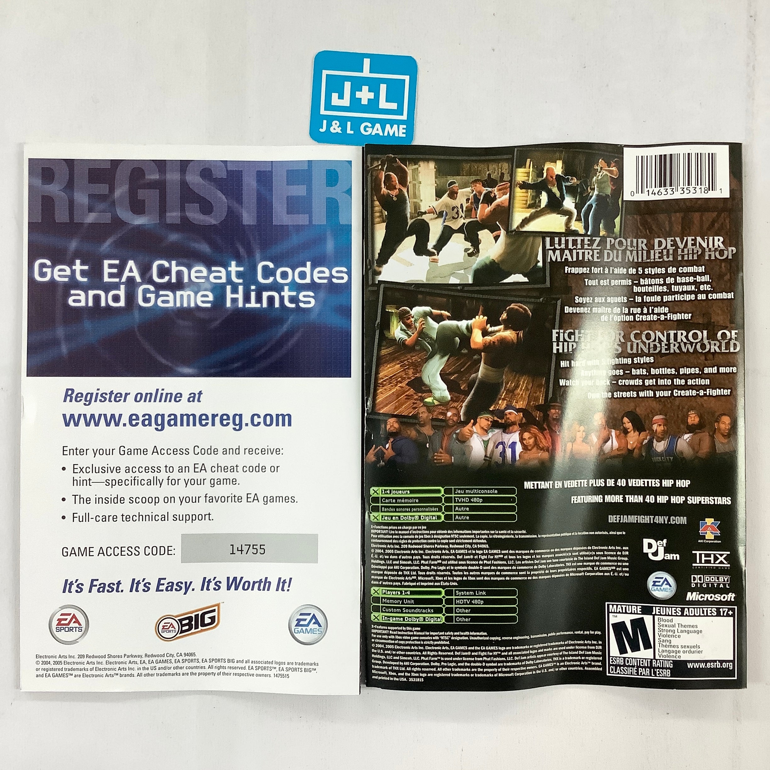 Def Jam: Fight for NY (Platinum Hits) - (XB) Xbox [Pre-Owned] Video Games EA Games   