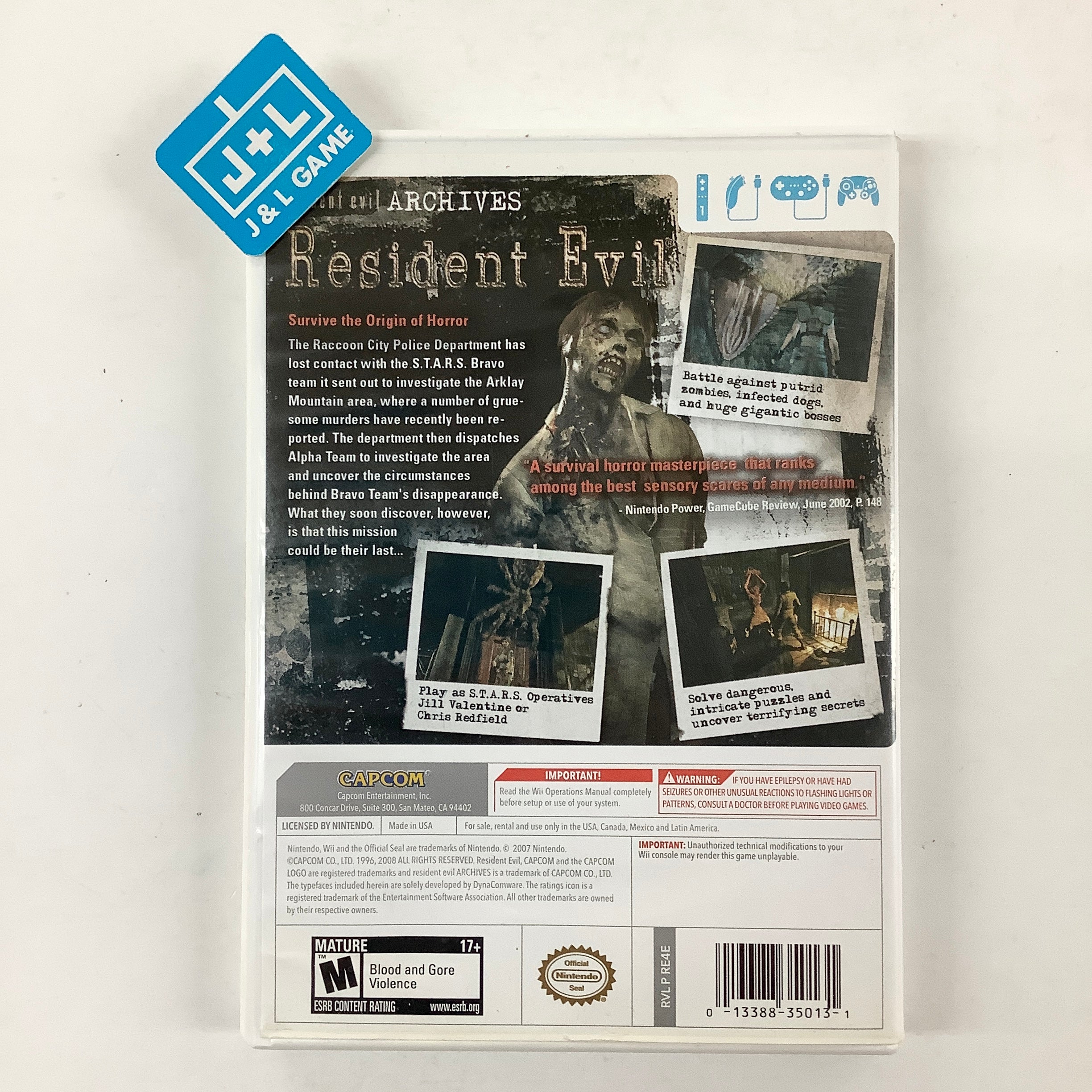 Resident Evil Archives: Resident Evil - Nintendo Wii [Pre-Owned] Video Games Capcom   