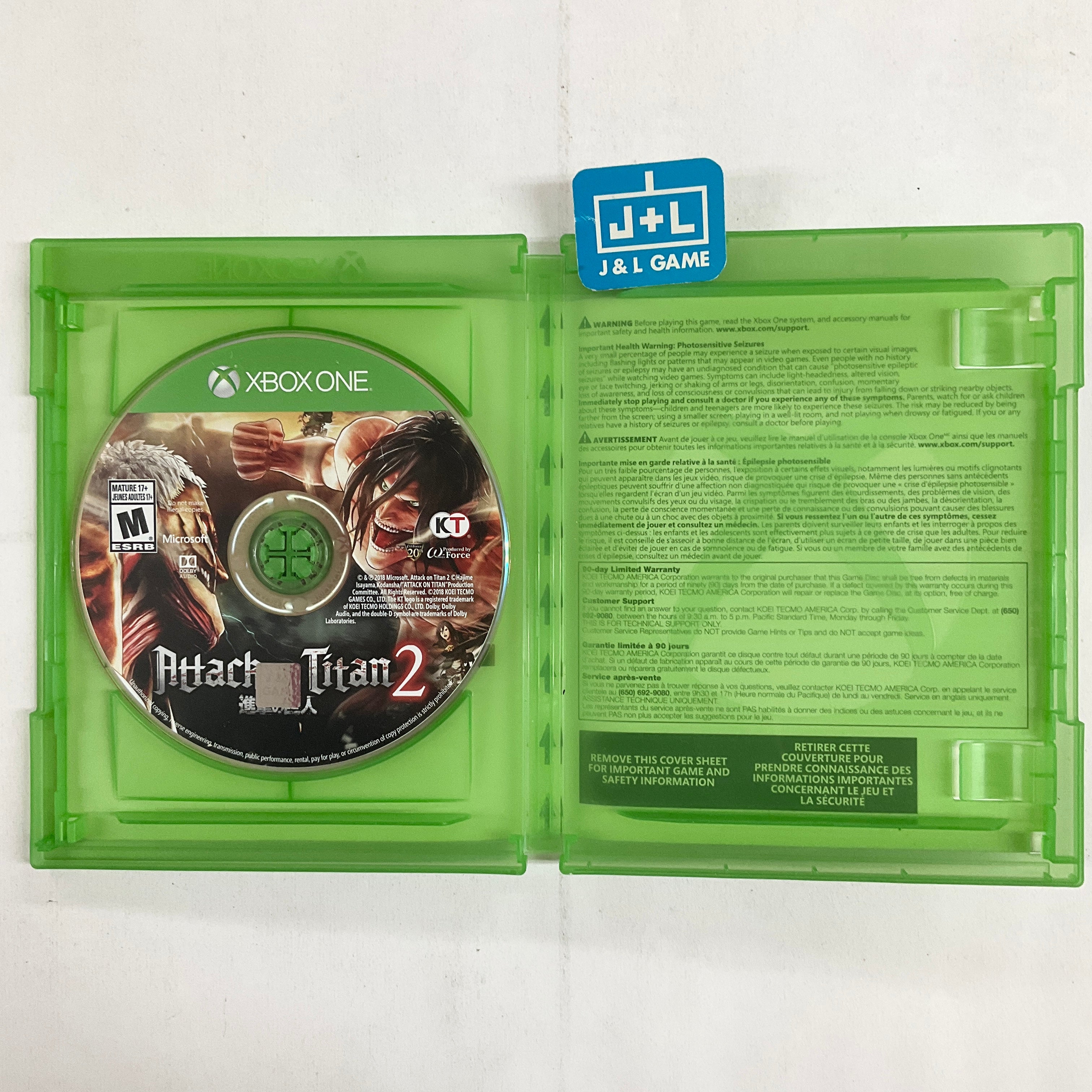 Attack on Titan 2 - (XB1) Xbox One [Pre-Owned] Video Games Koei Tecmo   