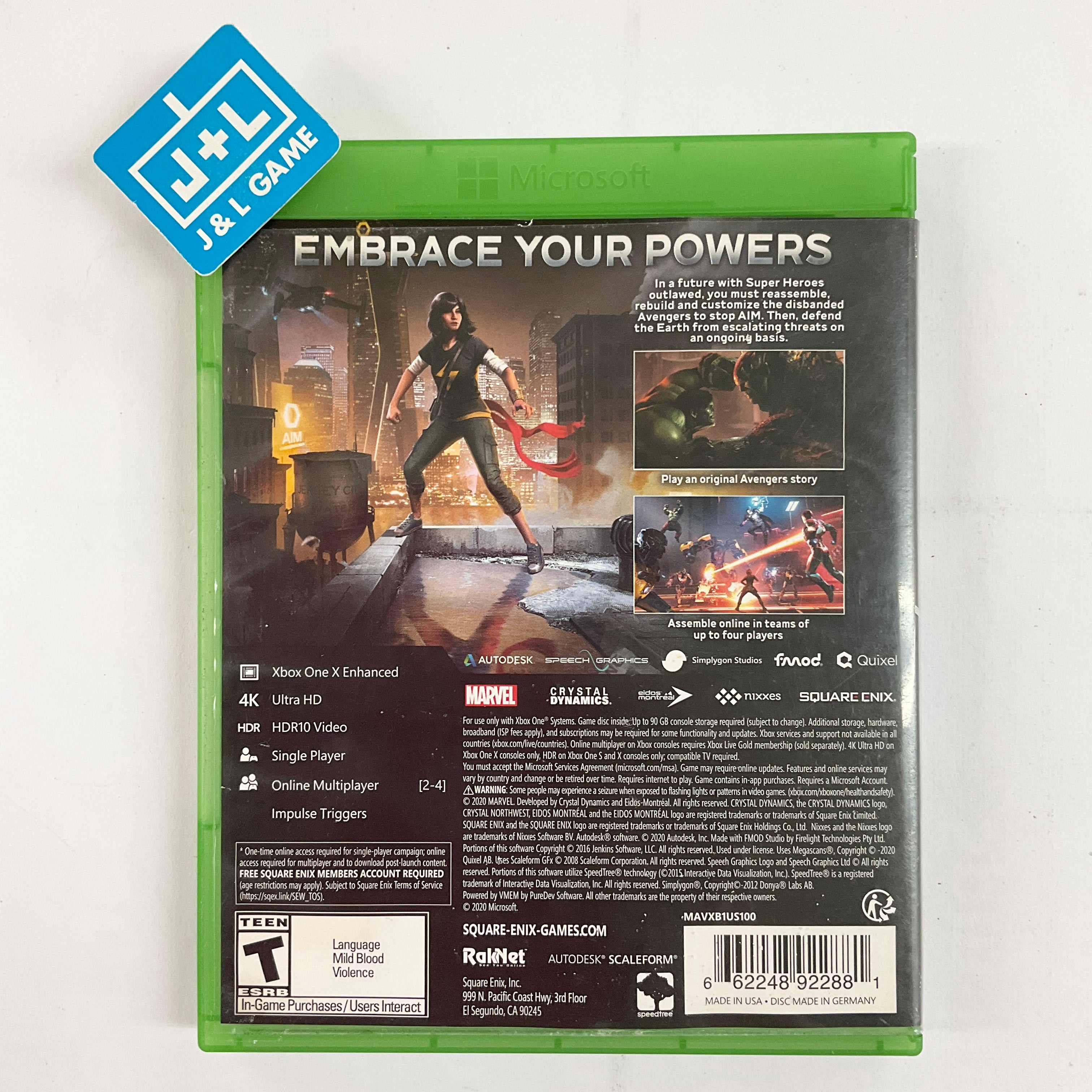 Marvel's Avengers - (XB1) Xbox One [Pre-Owned] Video Games Square Enix   