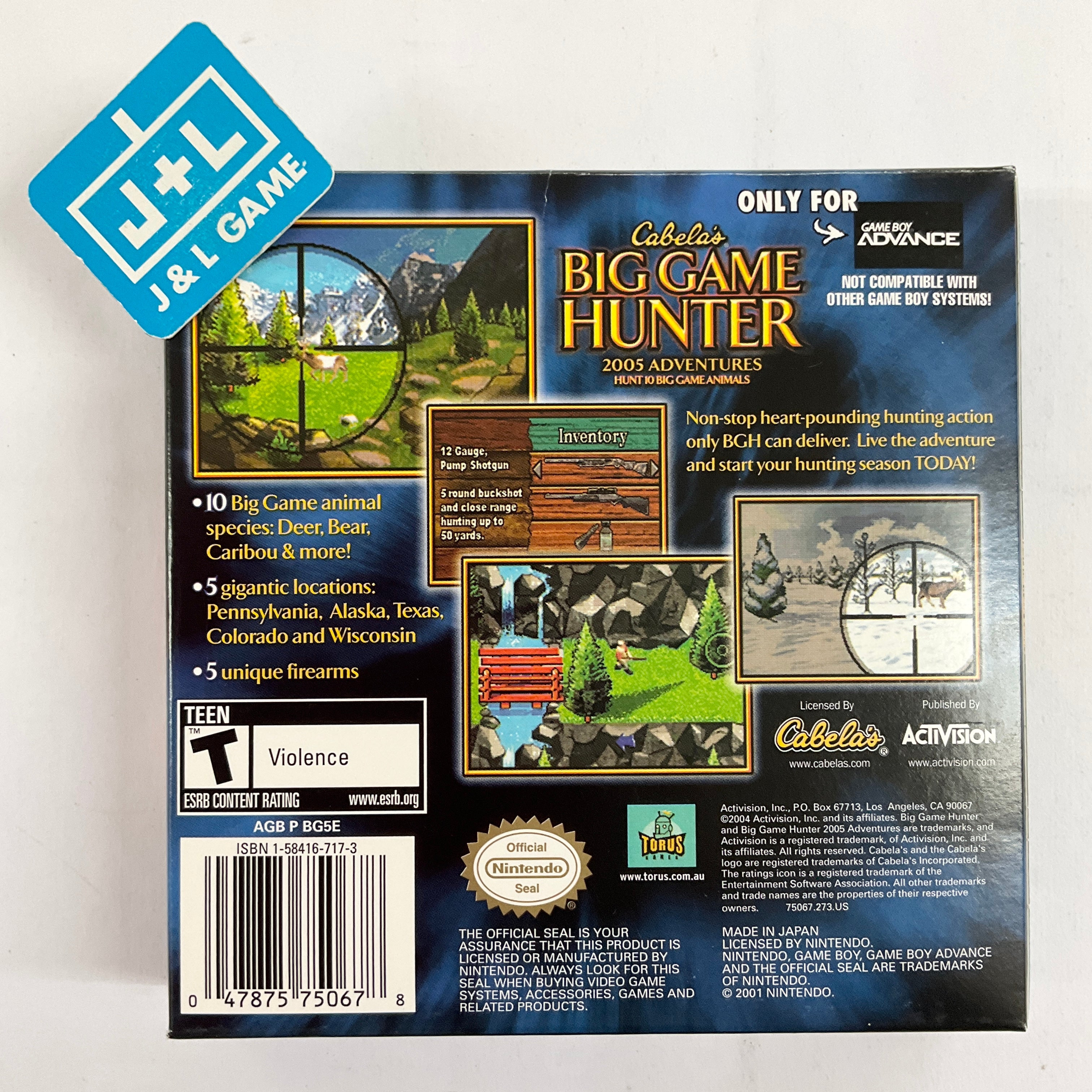Cabela's Big Game Hunter 2005 Adventures - (GBA) Game Boy Advance [Pre-Owned] Video Games Activision Value   