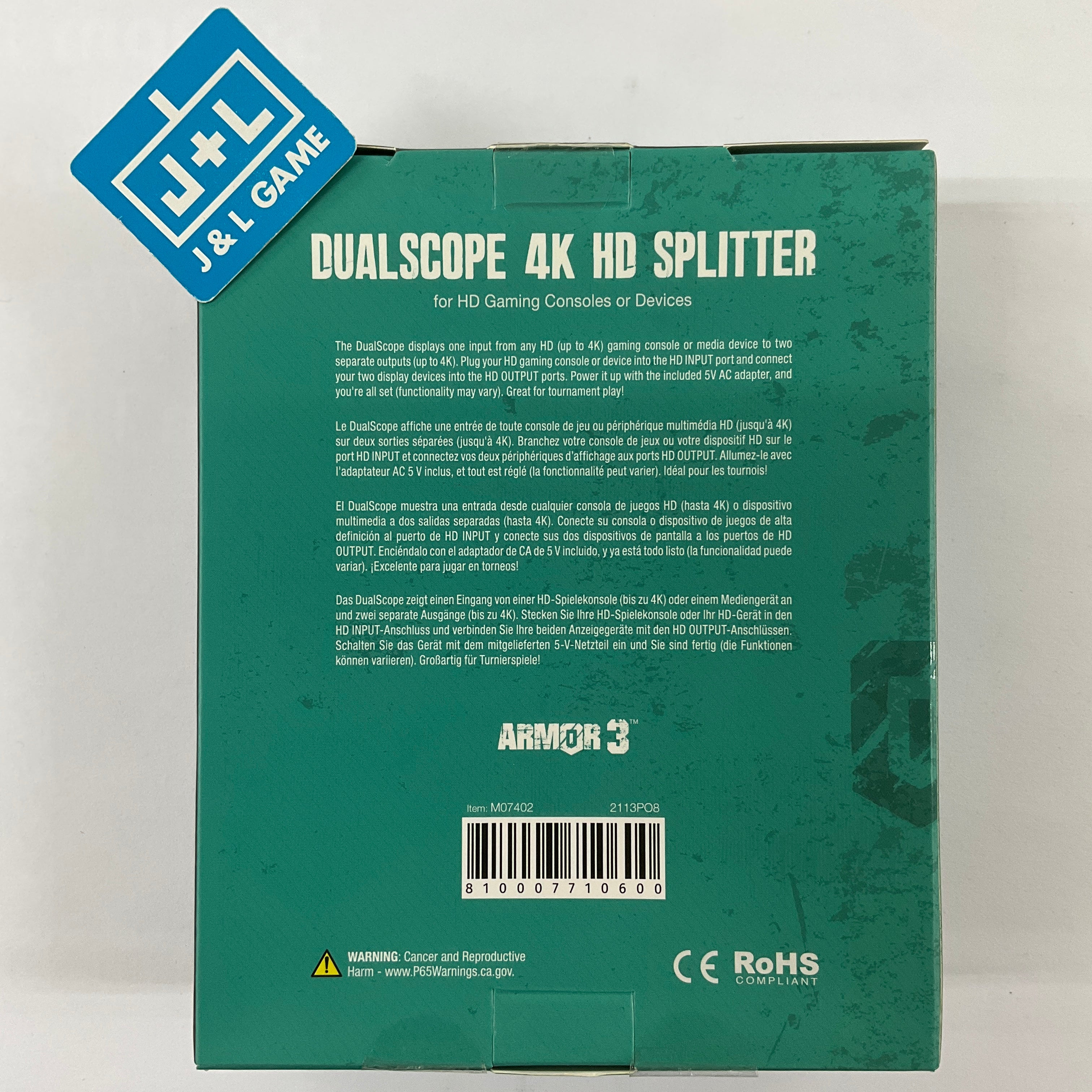 Armor3 Dualscope 4K HD Splitter for HD Gaming Consoles or Devices Accessories Armor3   