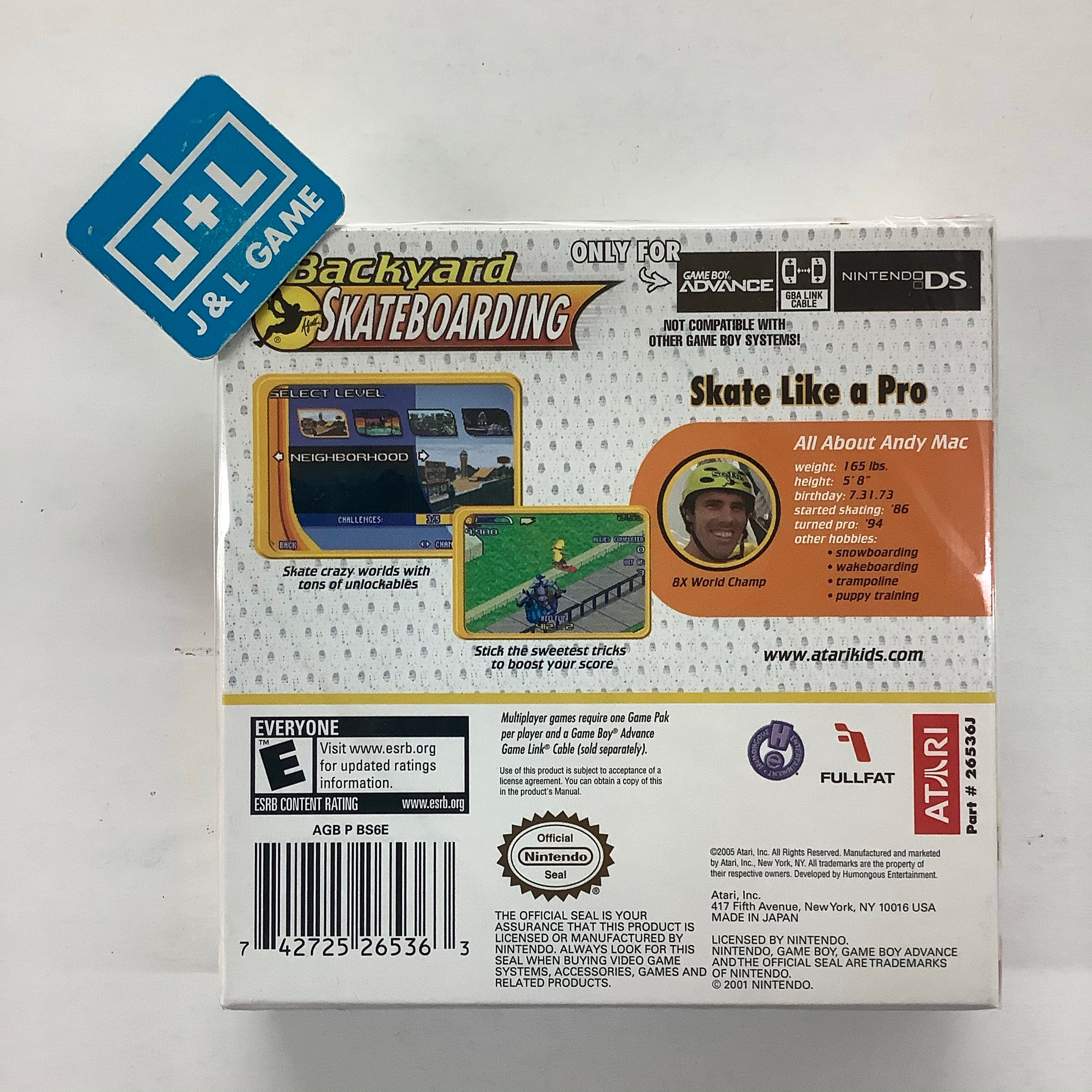 Backyard Skateboarding - (GBA) Game Boy Advance Video Games Atari SA   