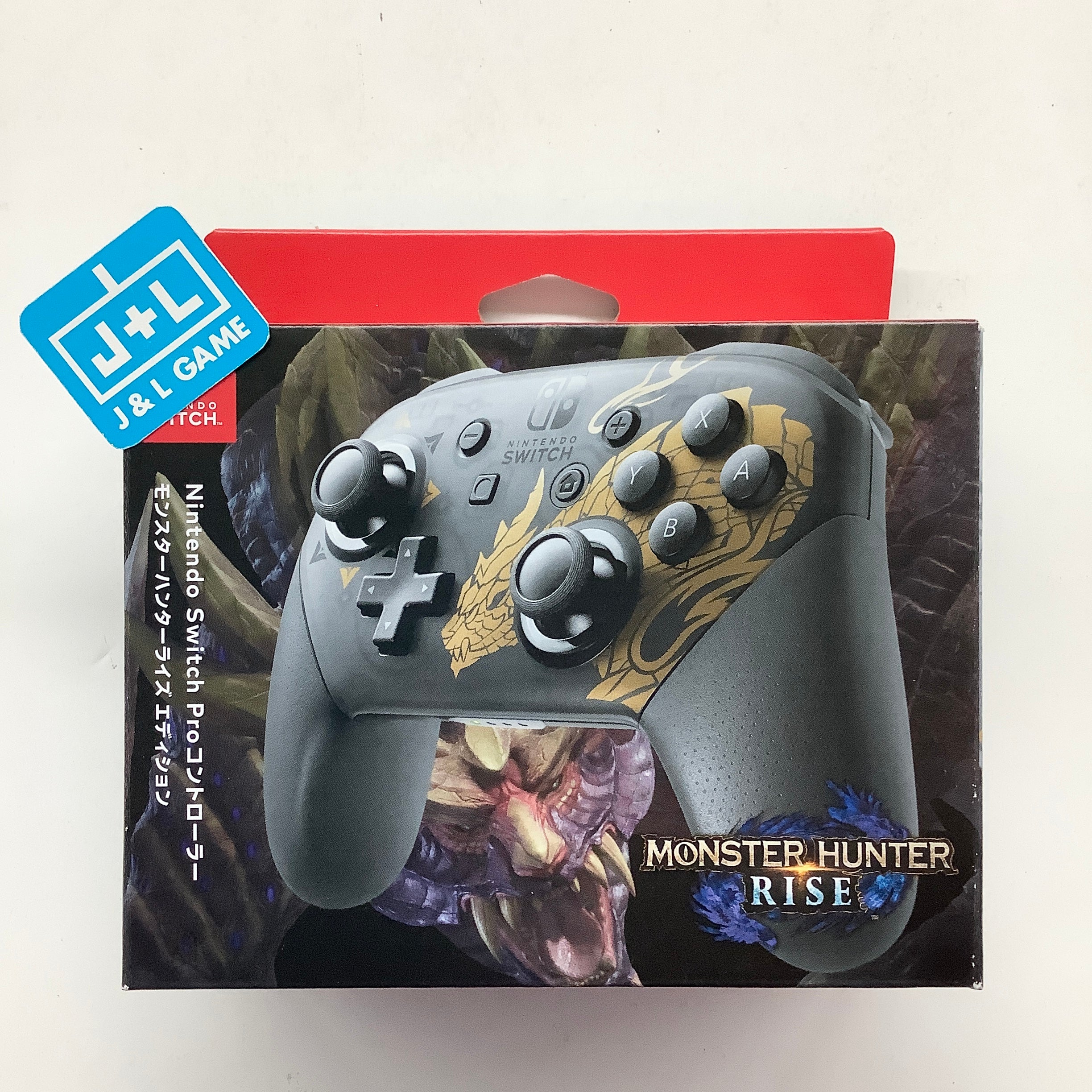 Nintendo Switch Pro Controller (Monster Hunter Rise Edition) - (NSW) Nintendo Switch (Japanese Import) Accessories Nintendo   