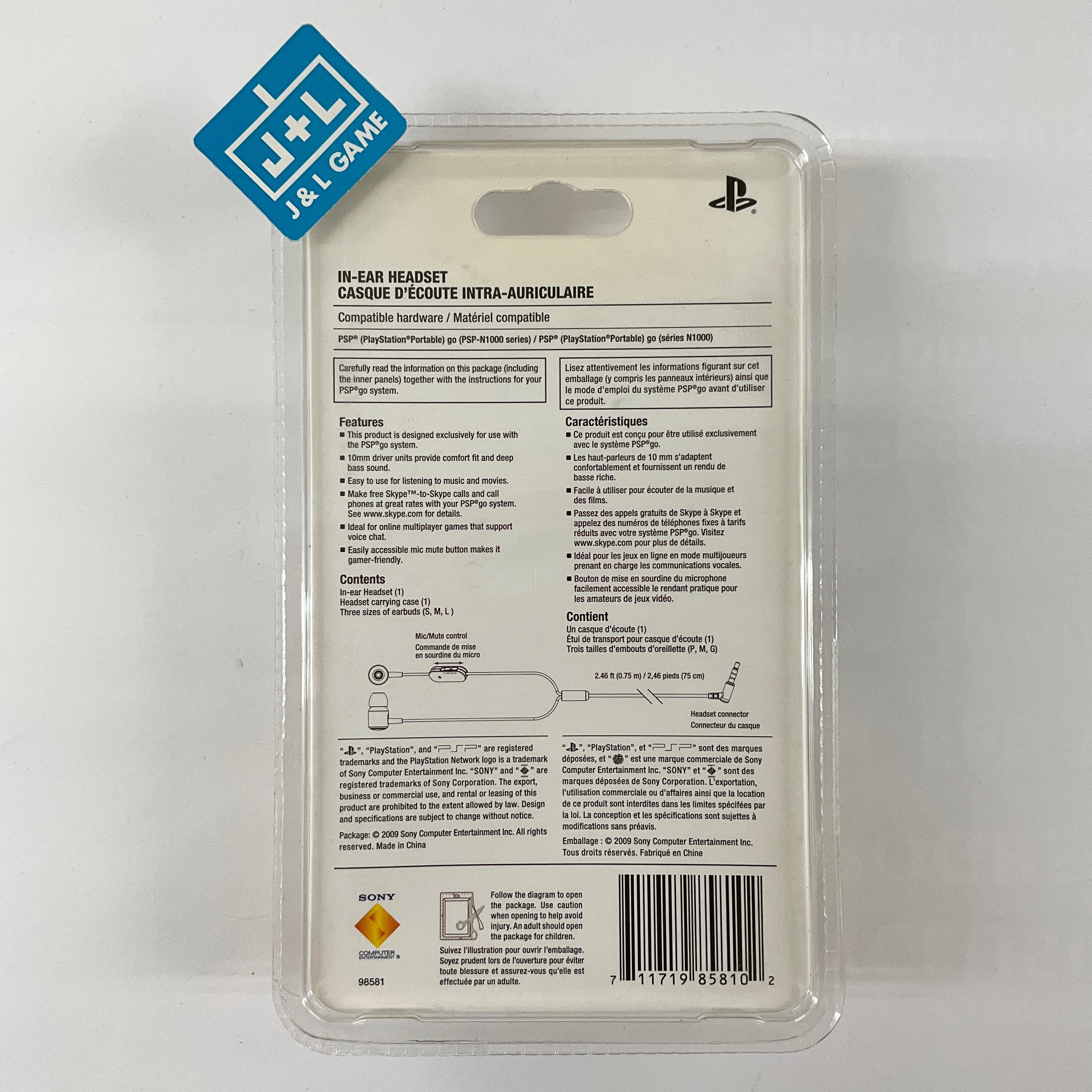 PSP Go In-Ear Headset - Sony PSP Accessories PlayStation   