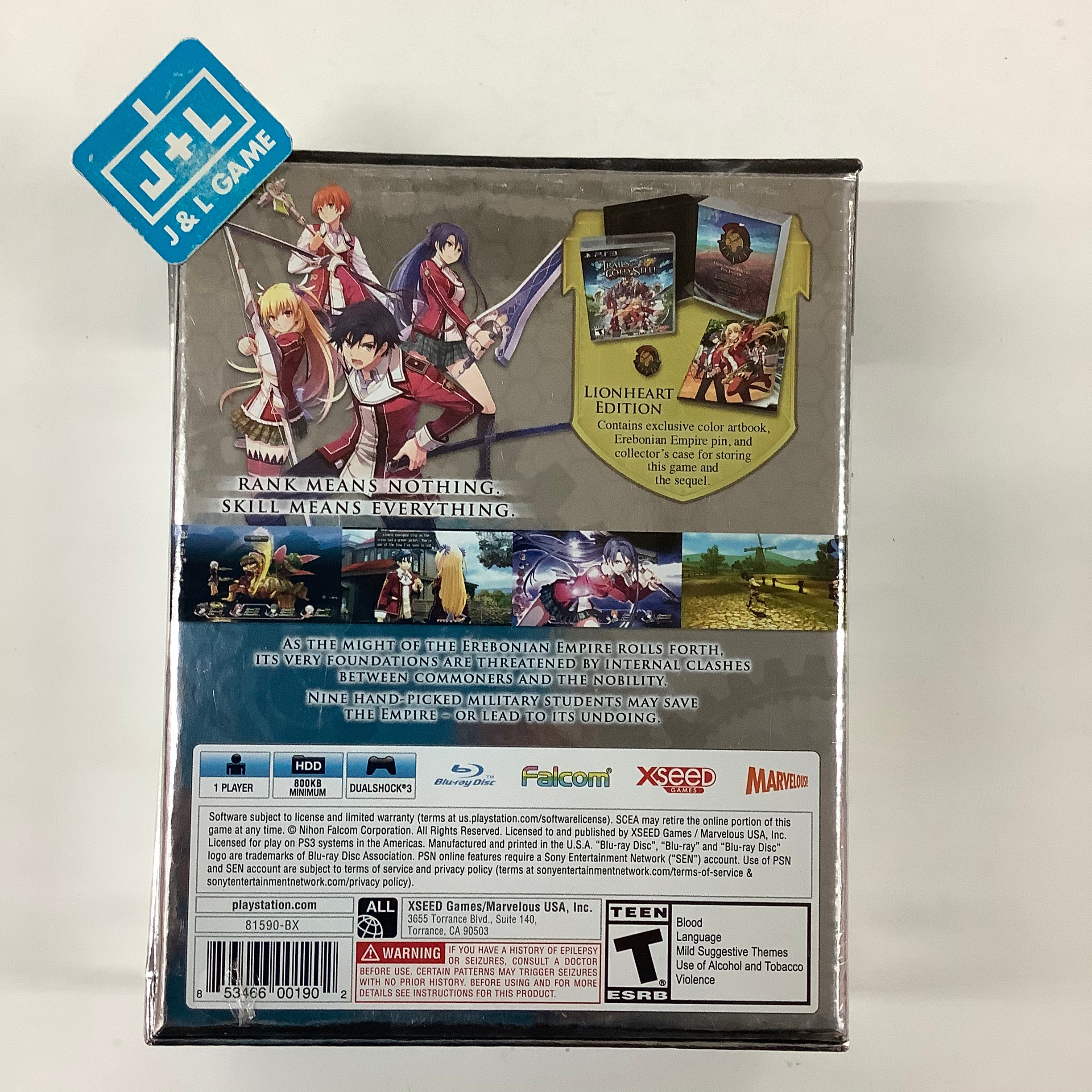 The Legend of Heroes: Trails of Cold Steel (Lionheart Edition) - (PS3) PlayStation 3 Video Games XSEED Games   
