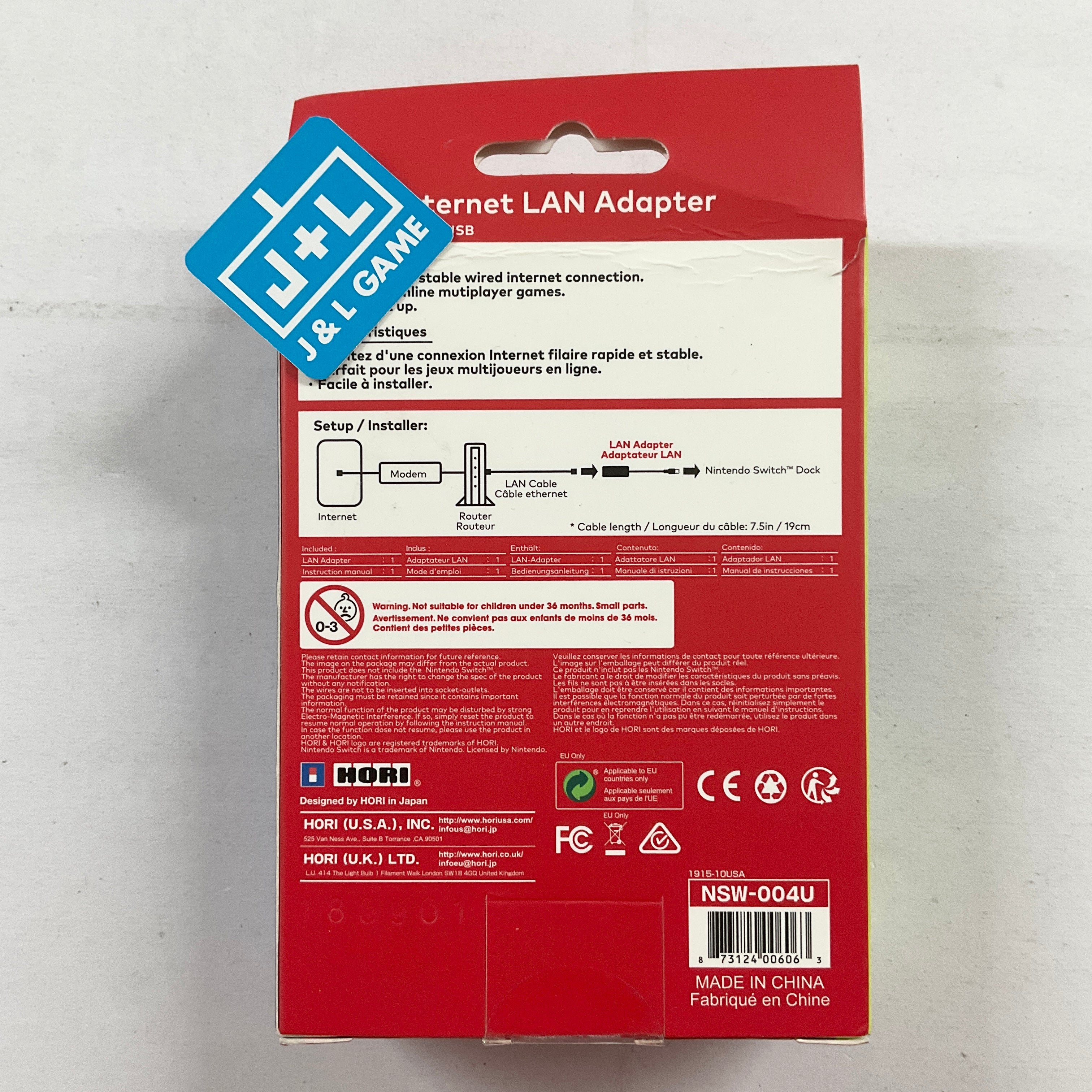 HORI Nintendo Switch Wired Internet LAN Adapter - (NSW) Nintendo Switc ...
