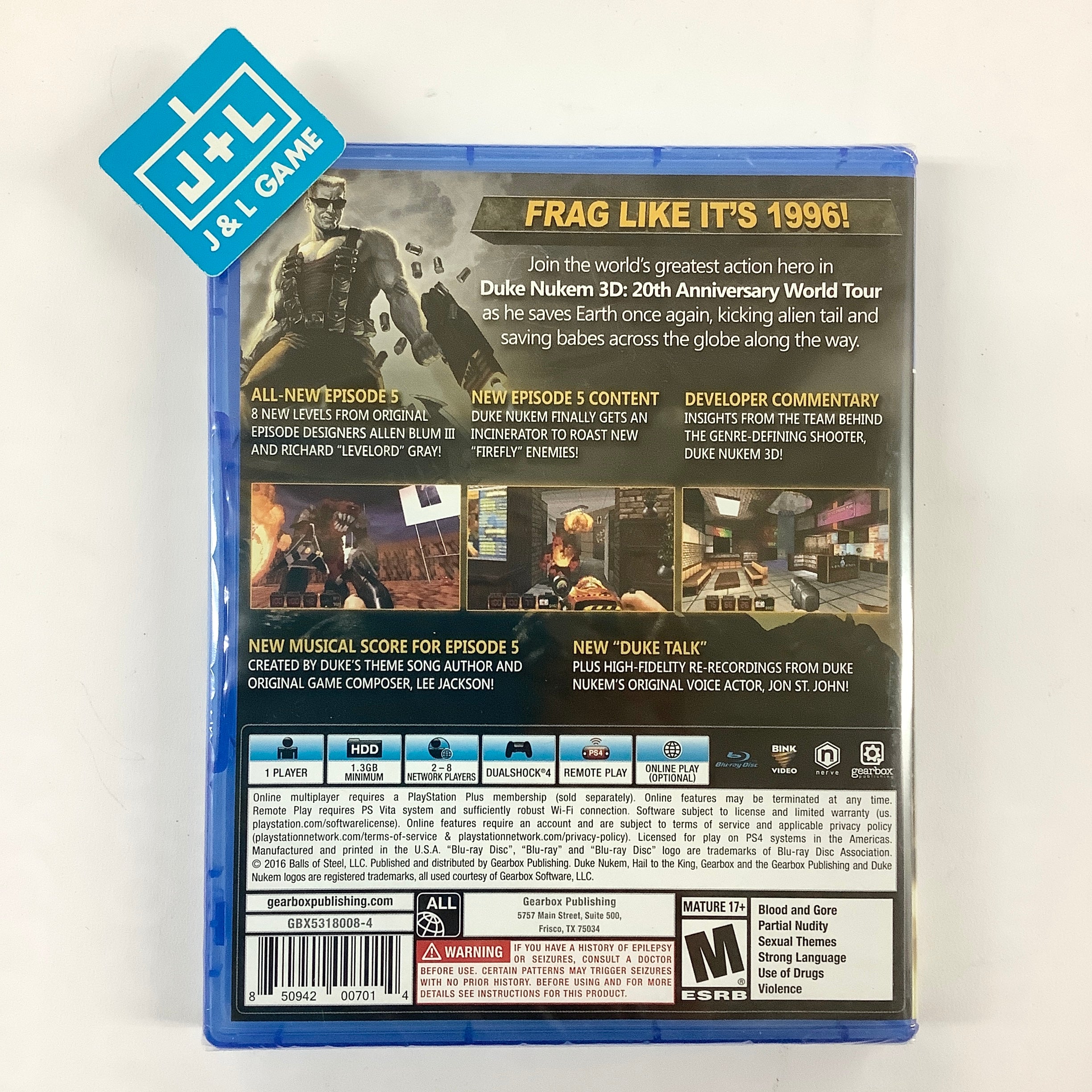 Duke Nukem 3D: 20th Anniversary World Tour - (PS4) PlayStation 4 Video Games Gearbox Publishing   