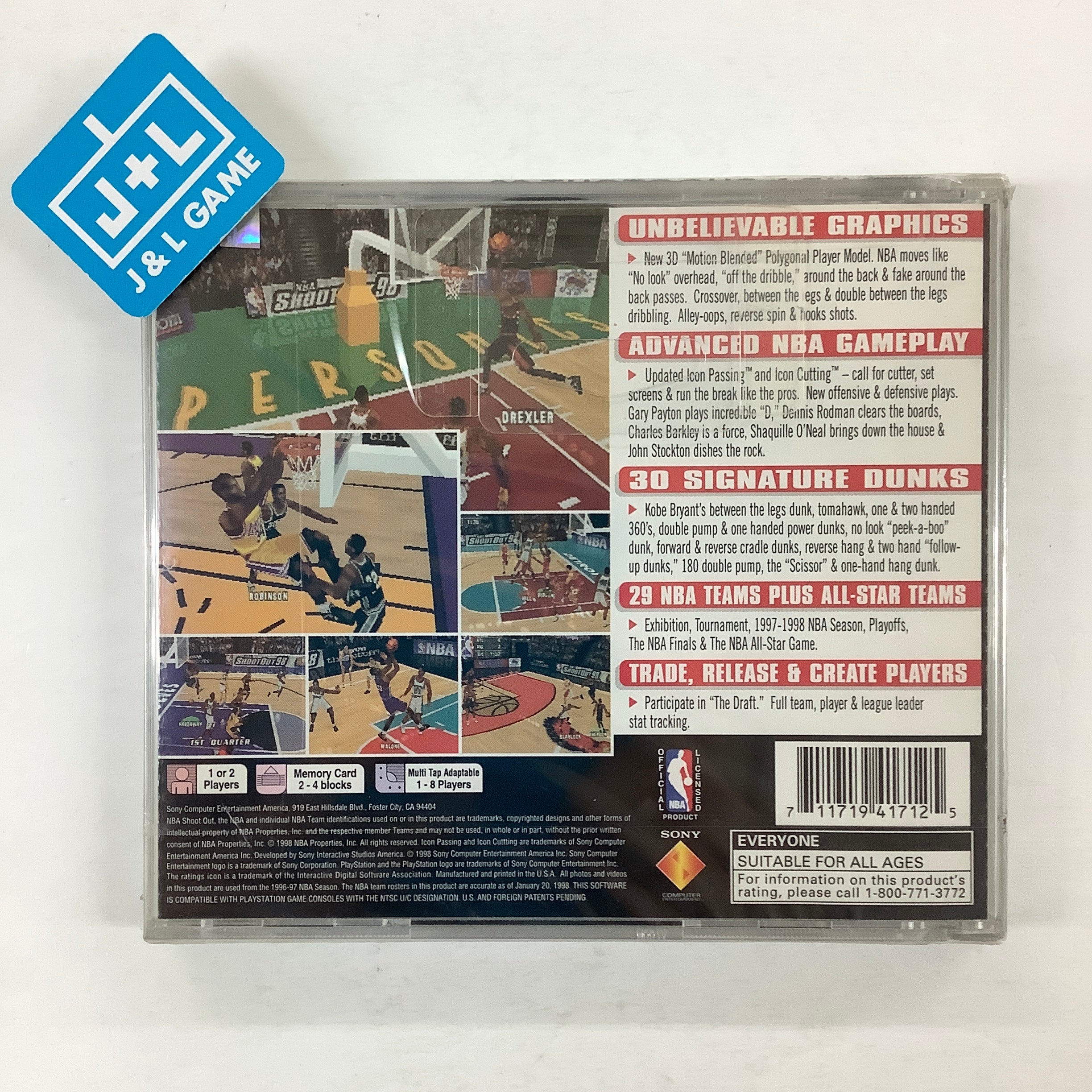 NBA ShootOut 98 - (PS1) PlayStation 1 Video Games SCEA   