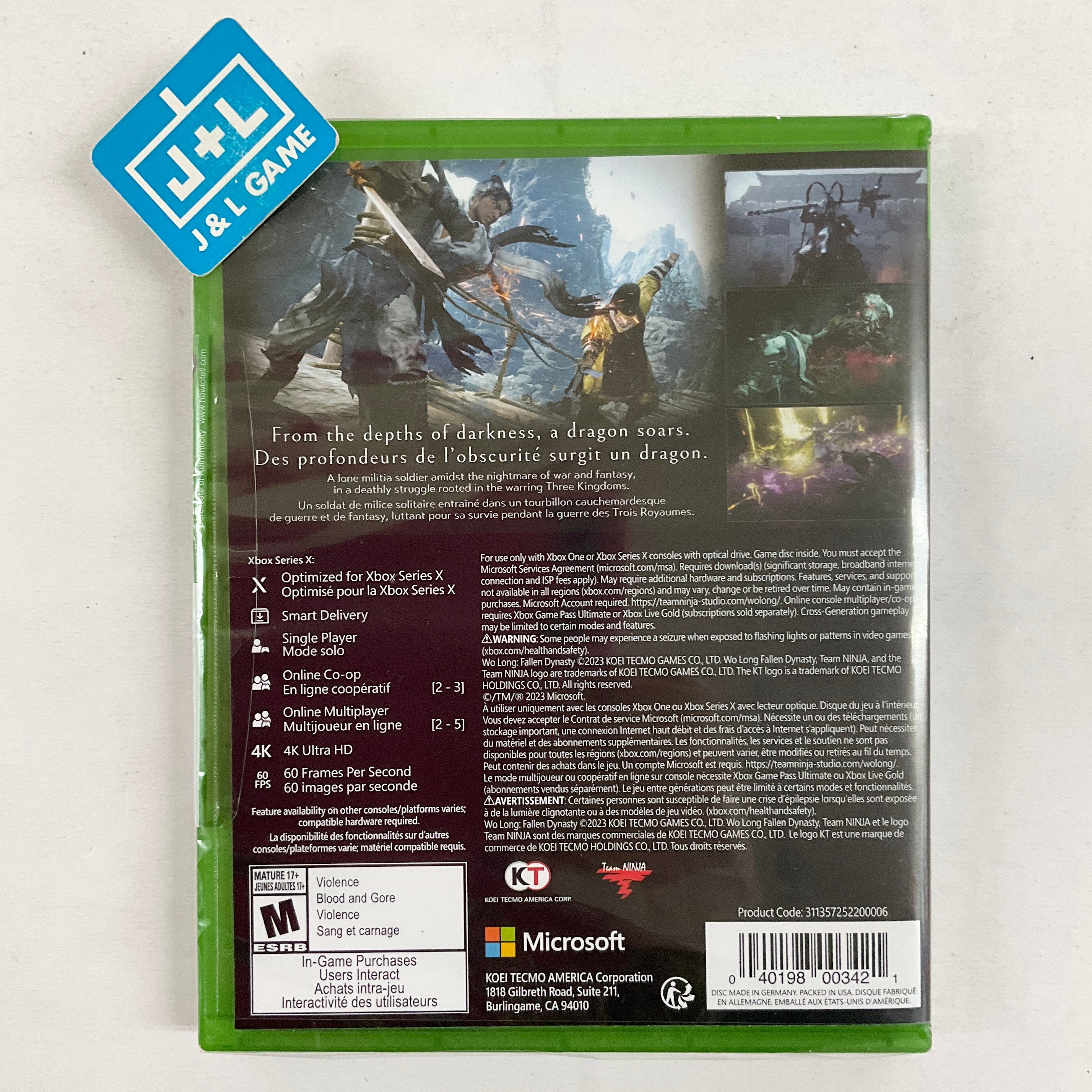 Wo Long: Fallen Dynasty - (XSX) Xbox Series X Video Games KT   