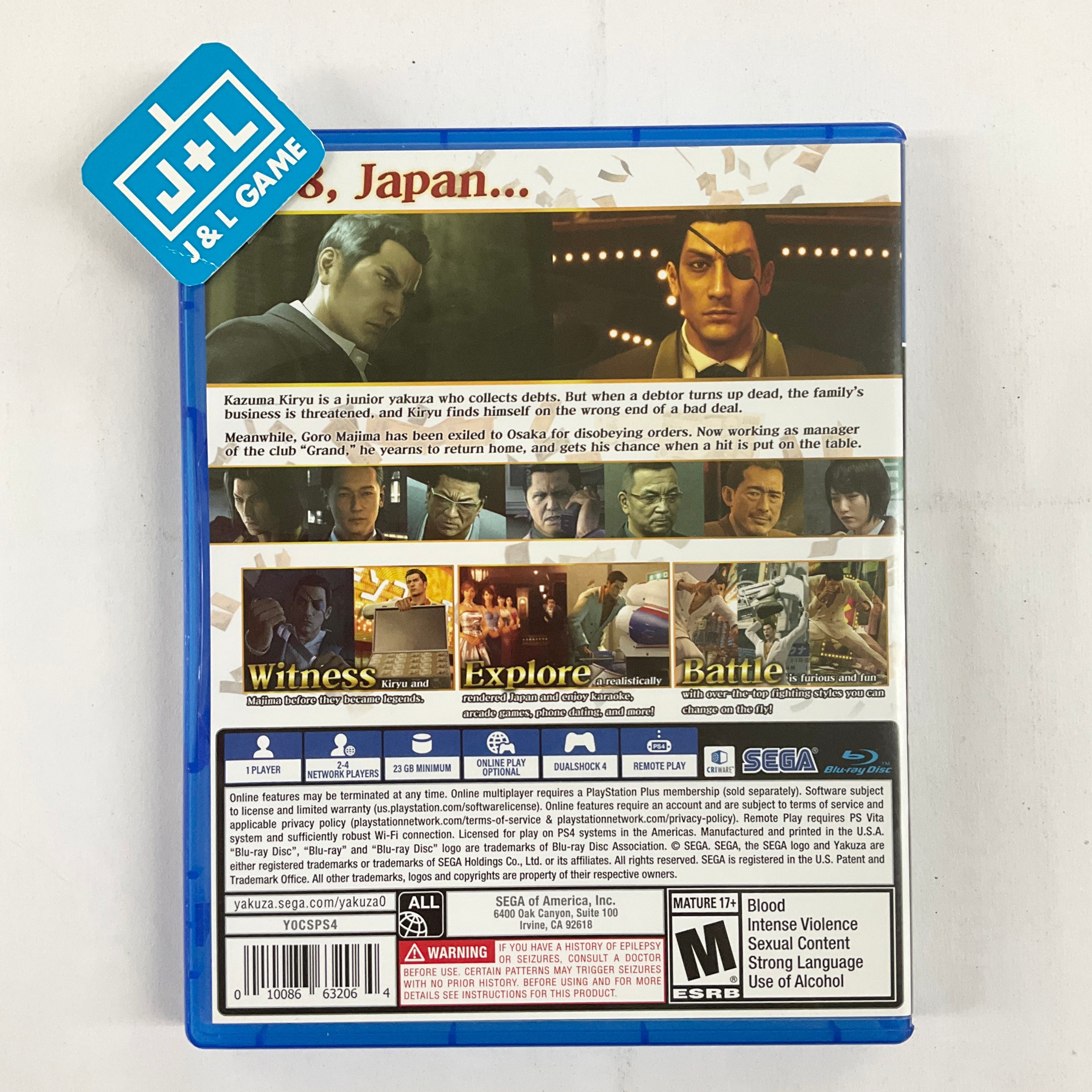 Yakuza 0 - (PS4) PlayStation 4 [Pre-Owned] Video Games Sega   