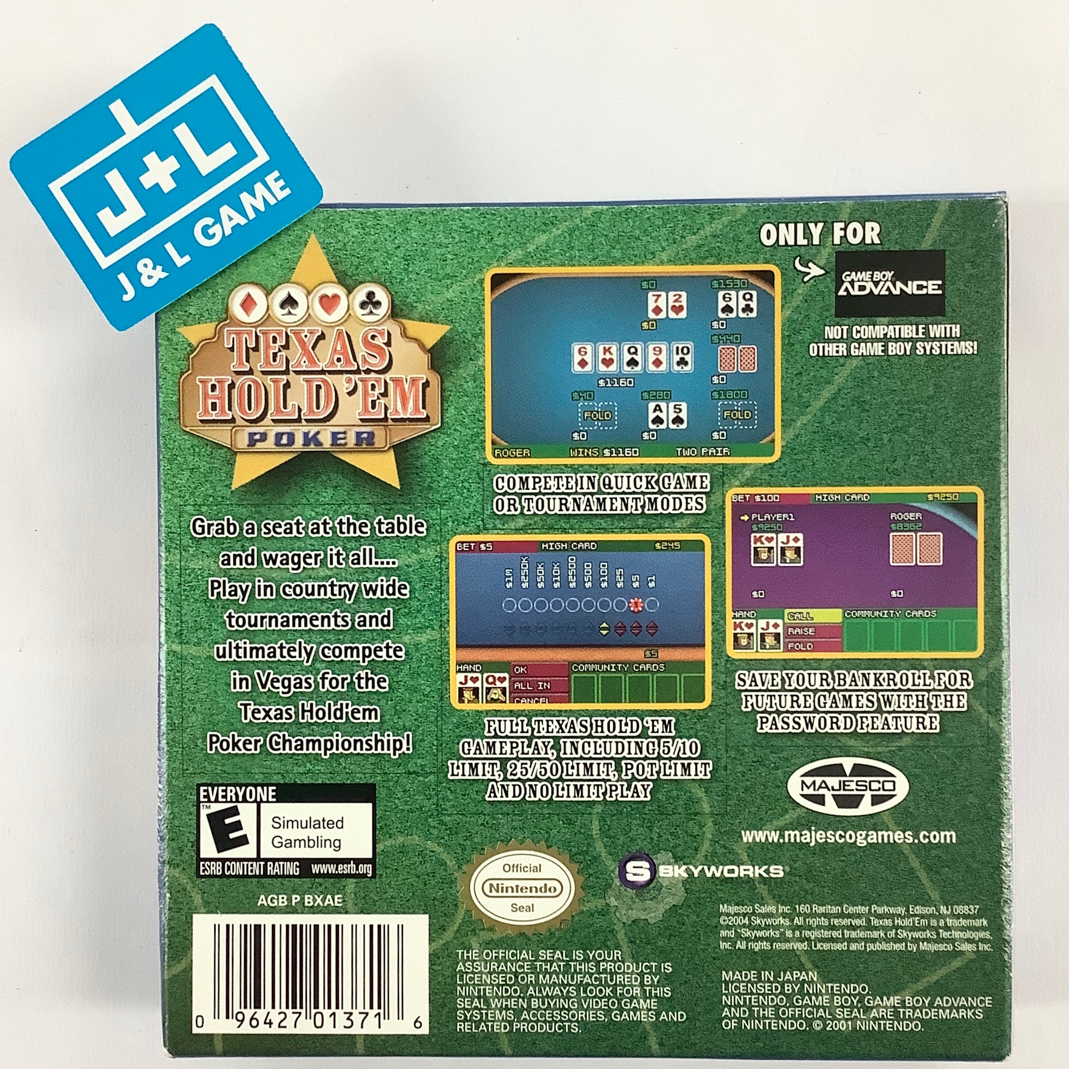 Texas Hold 'Em Poker - (GBA) Game Boy Advance [Pre-Owned] Video Games Majesco   