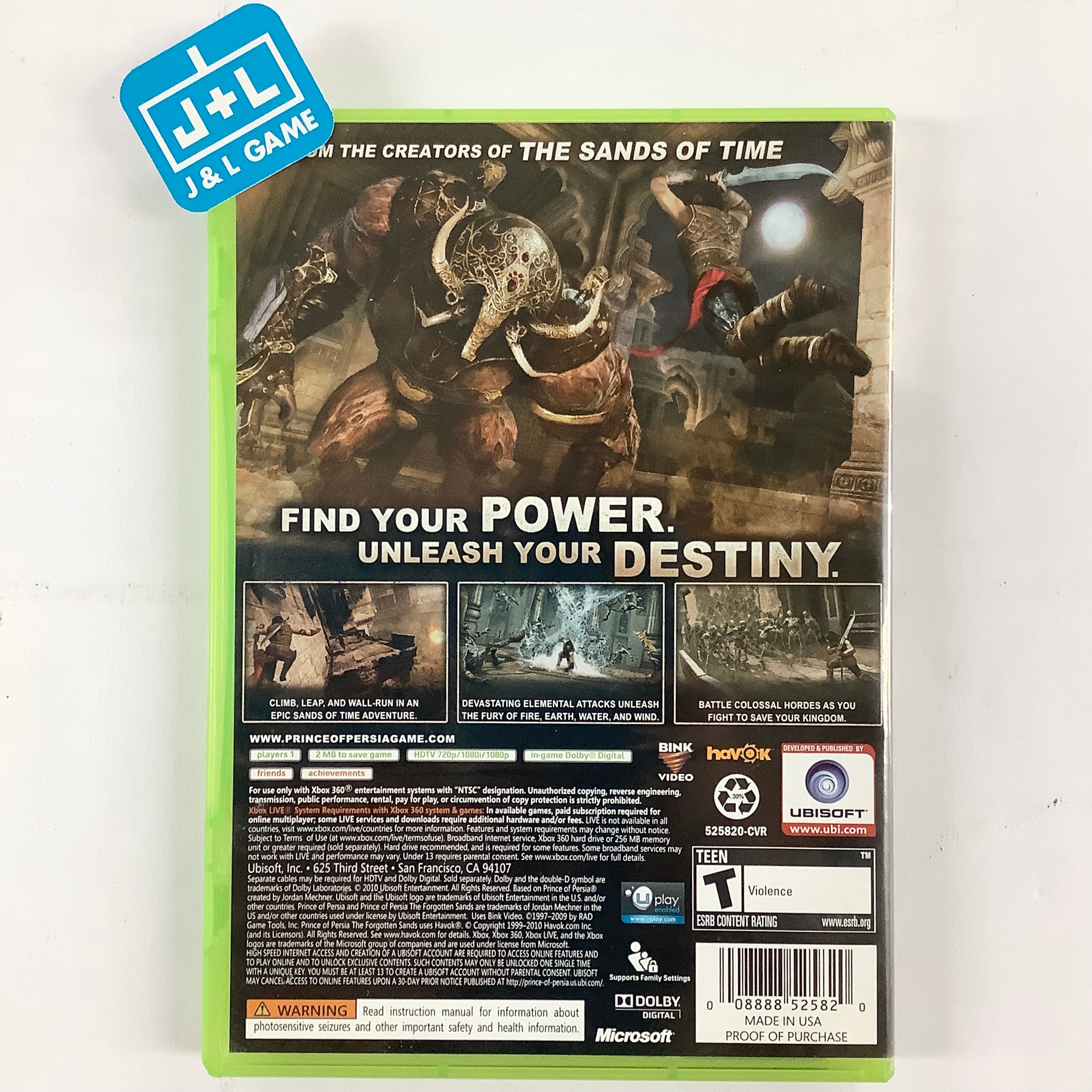 Prince of Persia: The Forgotten Sands - Xbox 360 [Pre-Owned] Video Games Ubisoft   