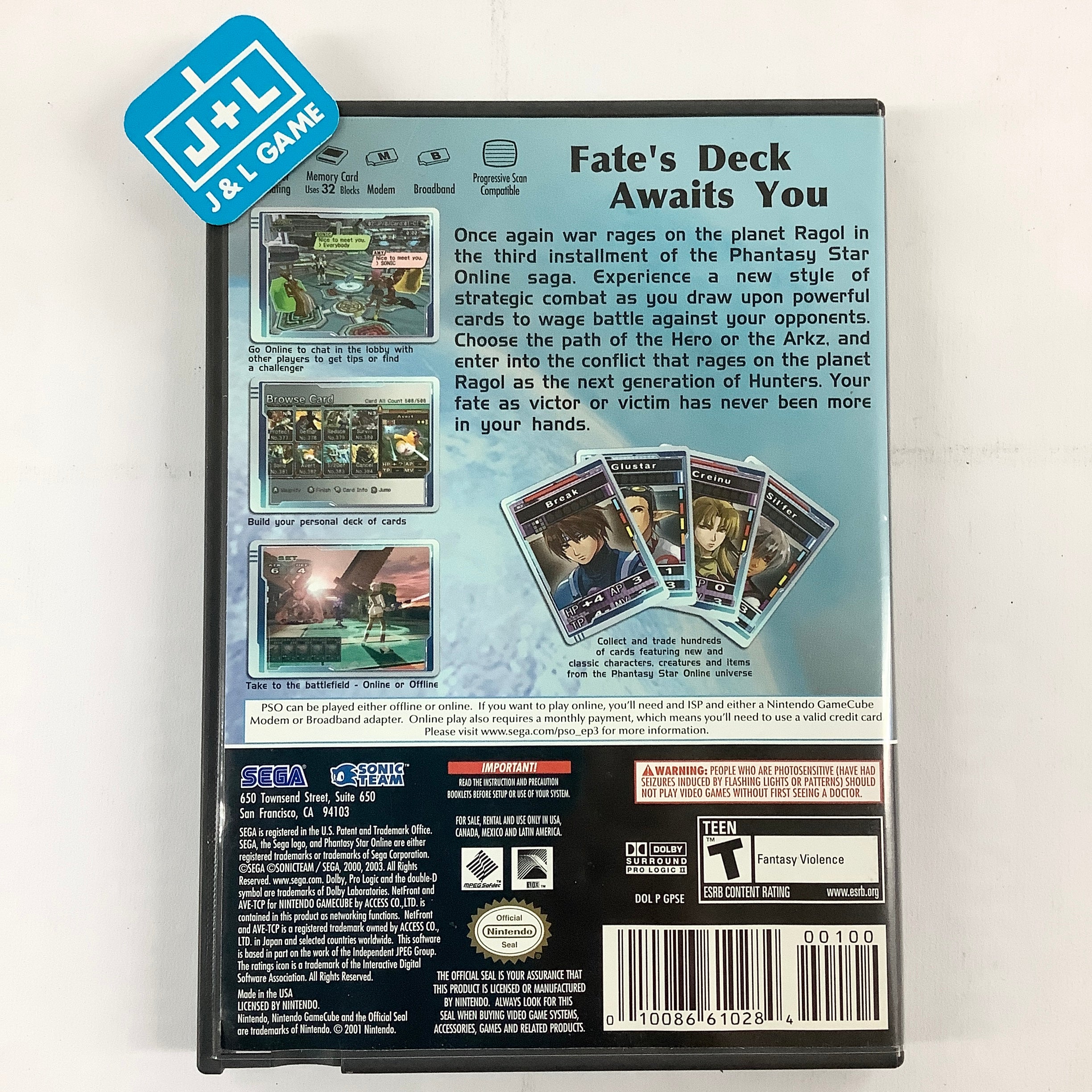 Phantasy Star Online Episode III: C.A.R.D. Revolution - (GC) GameCube [Pre-Owned] Video Games Sega   